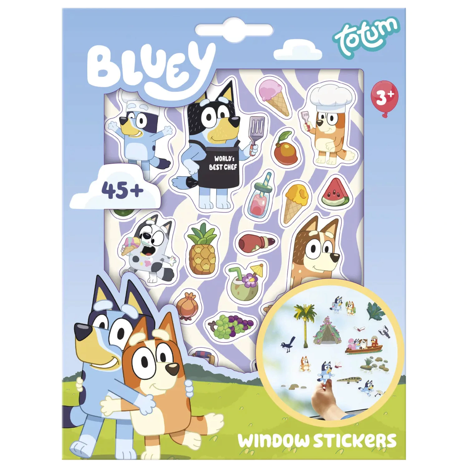 Bluey poletni set statičnih nalepk za okno fotografija izdelka