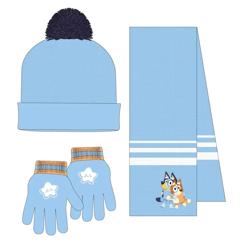 Bluey zimski set snood kapa rokavice fotografija izdelka