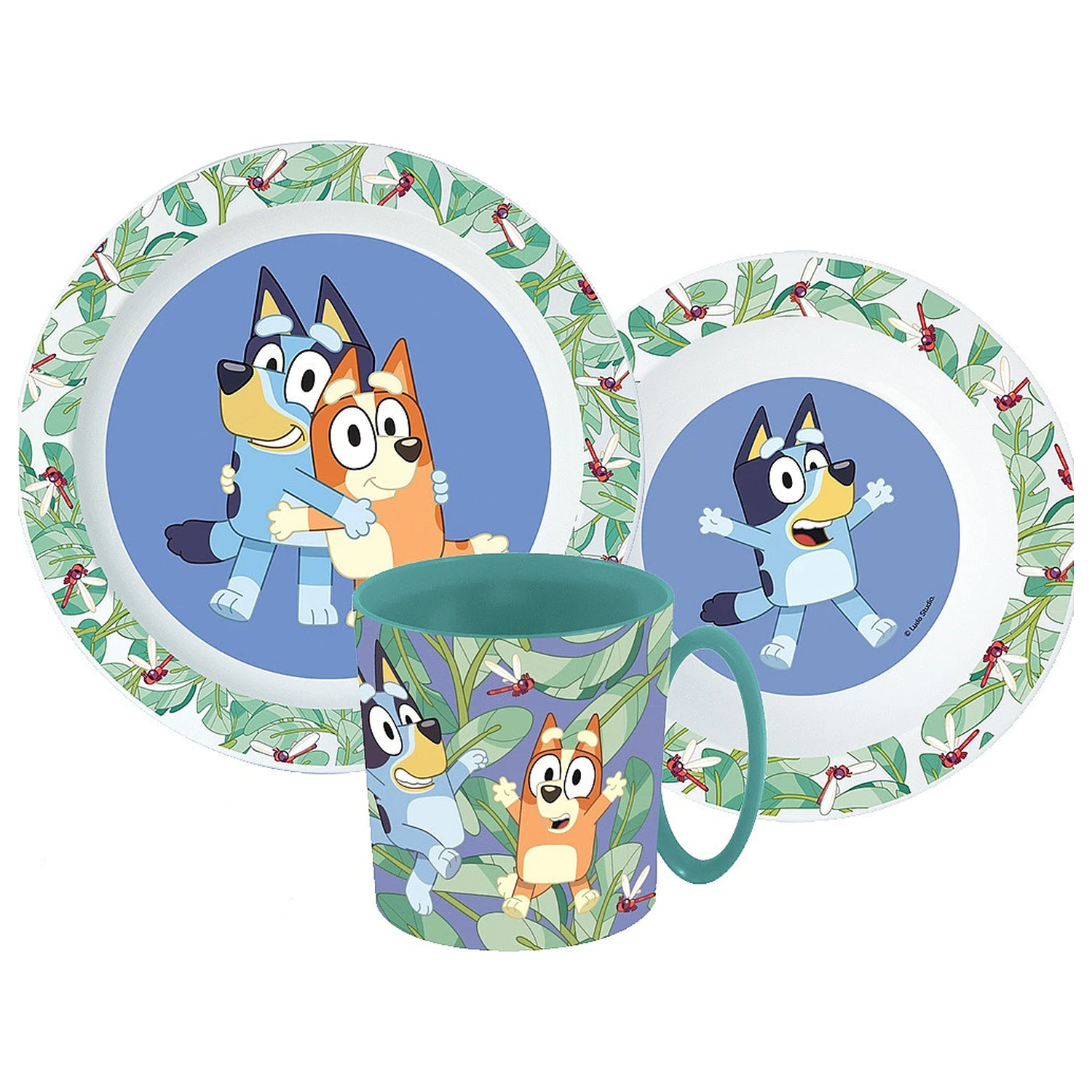 Bluey Tropical set za večerjo, set z mikro plastiko in skodelico fotografija izdelka