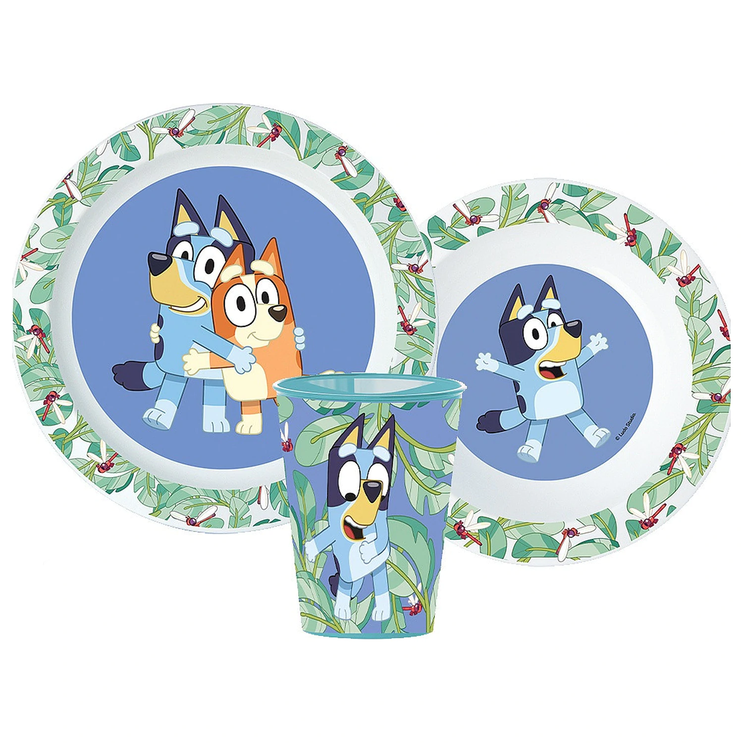 Bluey Tropical komplet za večerjo, mikroplastični komplet, s 260 ml steklom fotografija izdelka