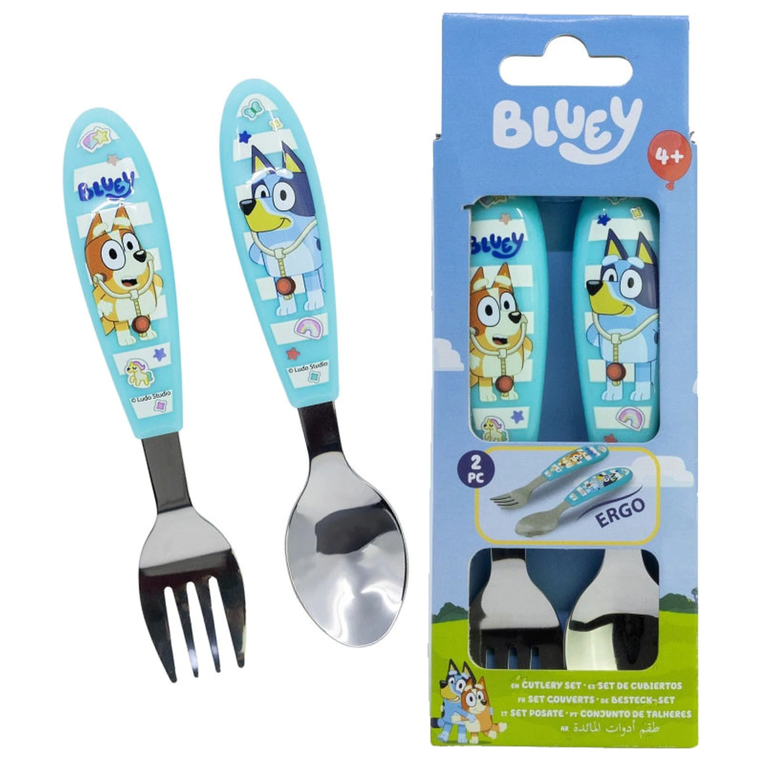 Bluey Yummy Kovinski ergonomski set jedilnega pribora - 2 kosa fotografija izdelka