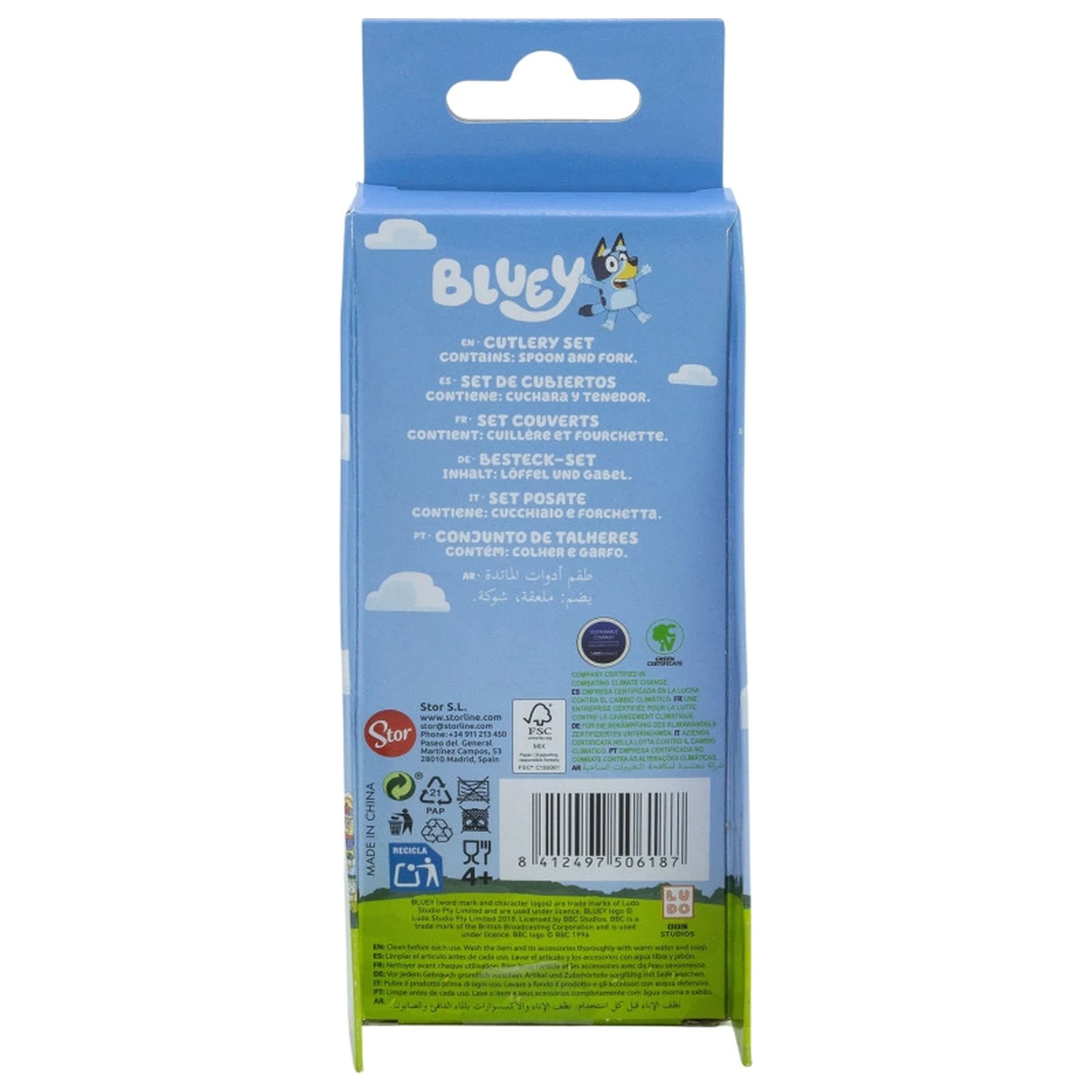 Bluey Yummy Kovinski ergonomski set jedilnega pribora - 2 kosa fotografija izdelka