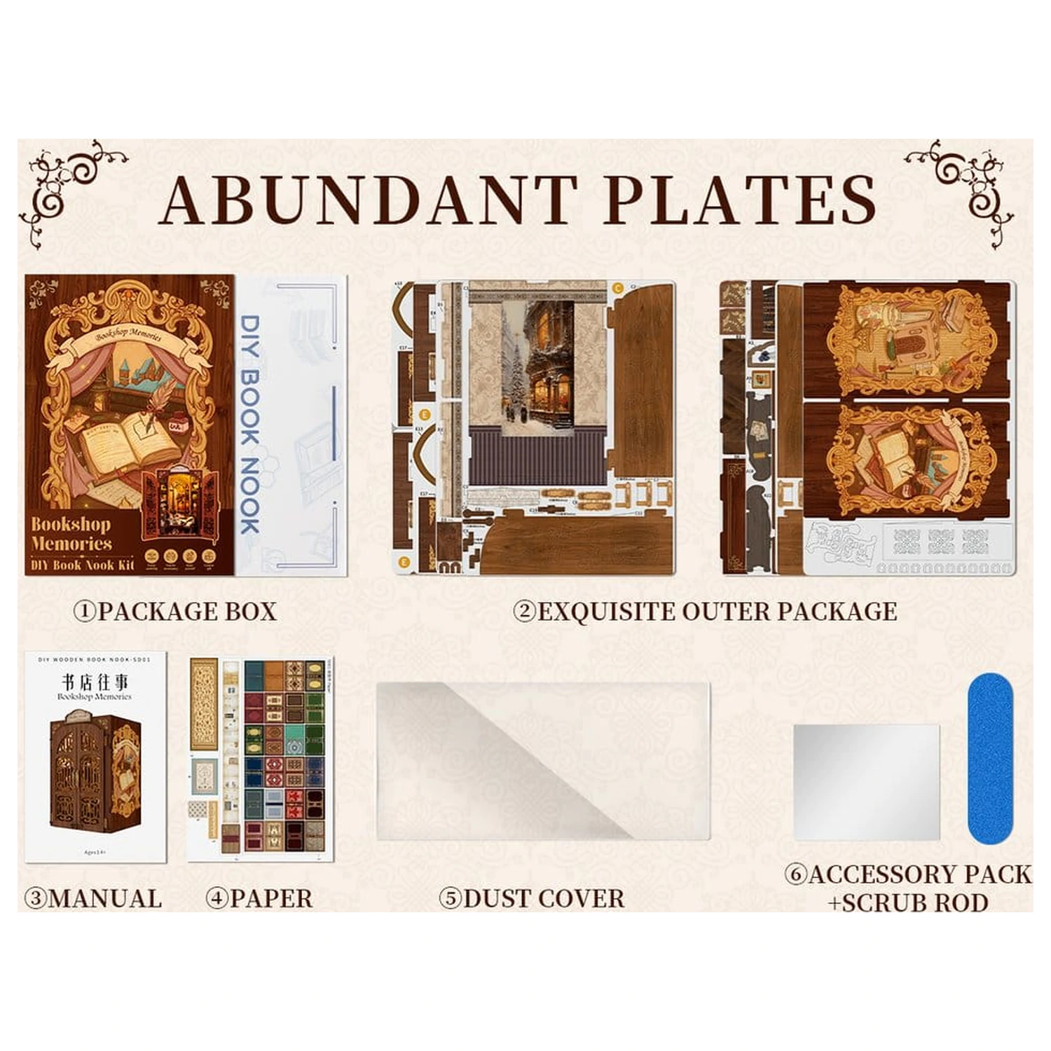 Book Nook Bookshop Memories 17 x 10 cm fotografija izdelka