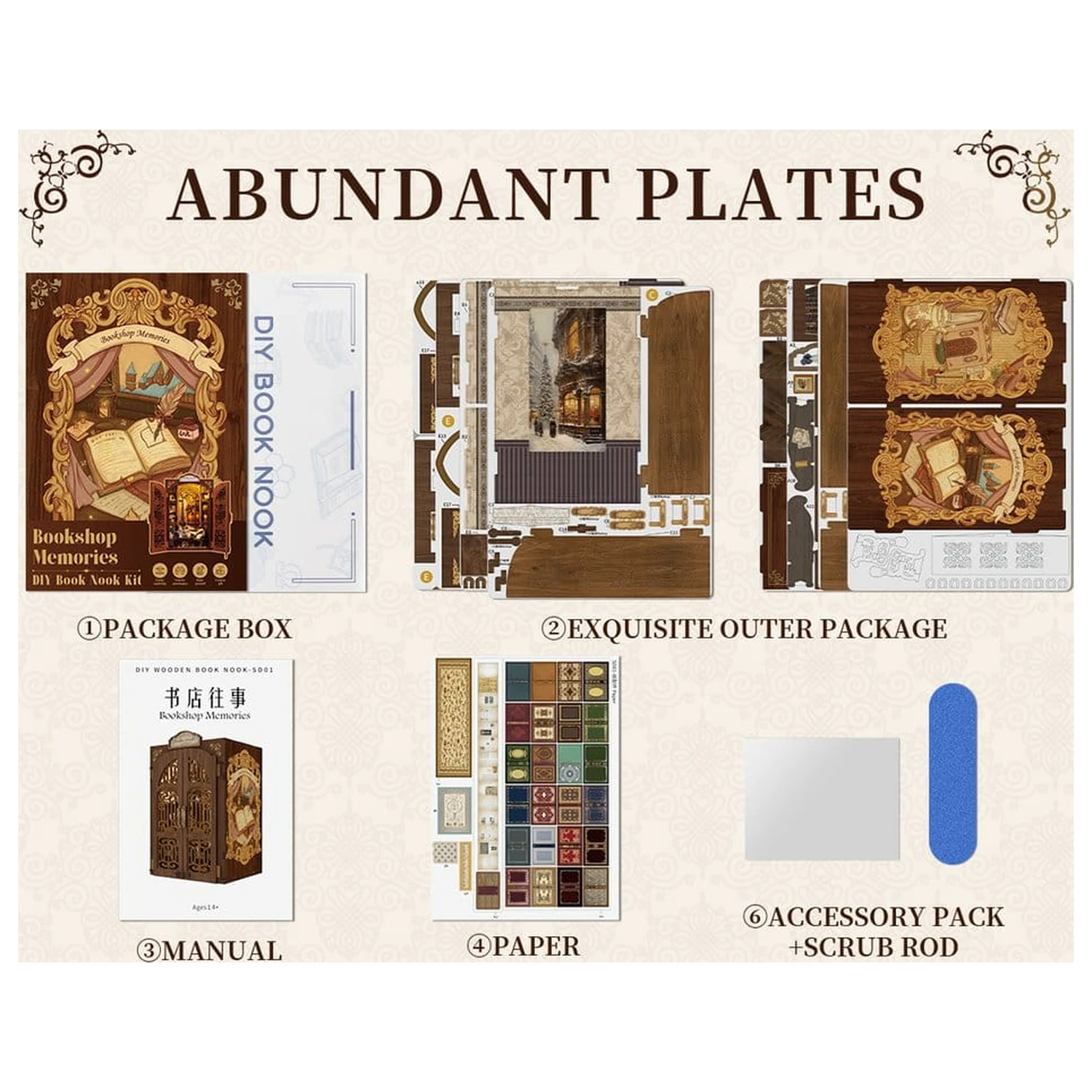 Book Nook Bookshop Memories 17 x 10 cm fotografija izdelka