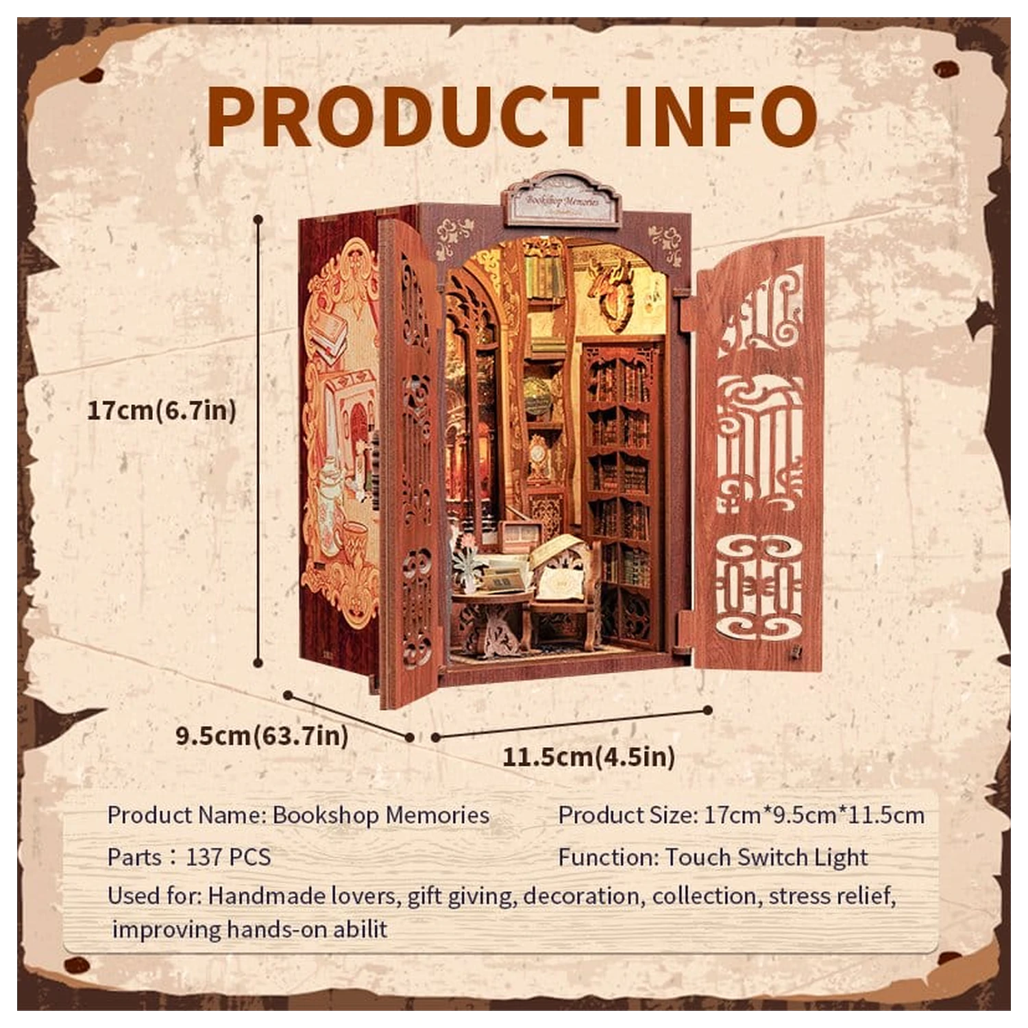 Book Nook Bookshop Memories 17 x 10 cm fotografija izdelka