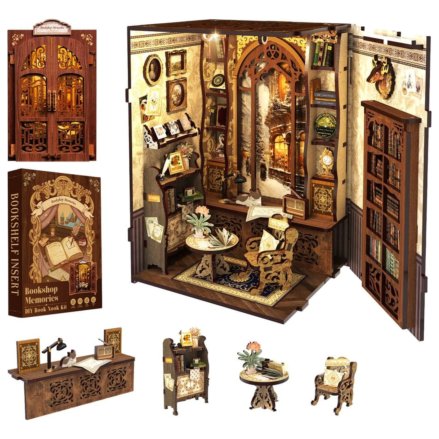 Book Nook Bookshop Memories 17 x 10 cm fotografija izdelka