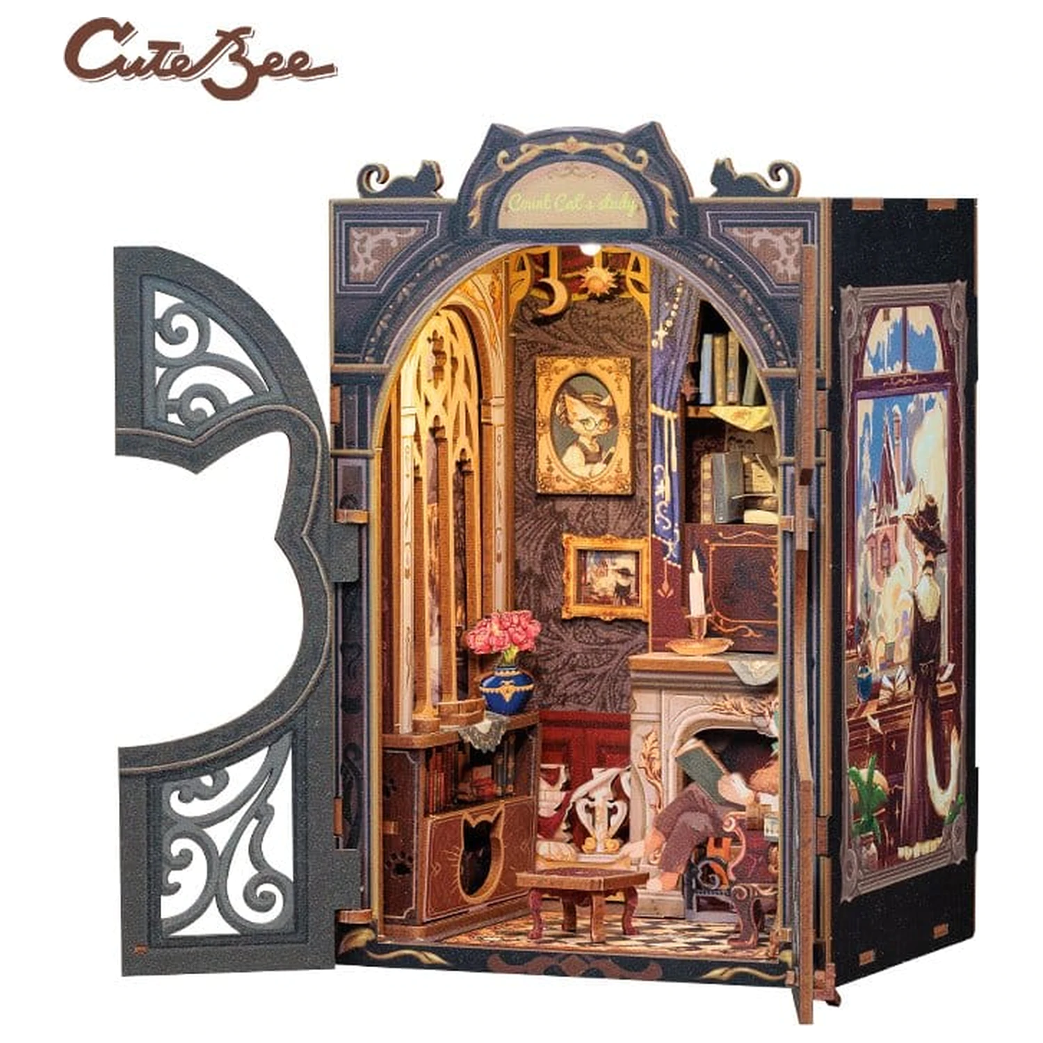 Book Nook Count Cat´s Study 17 x 12 cm fotografija izdelka