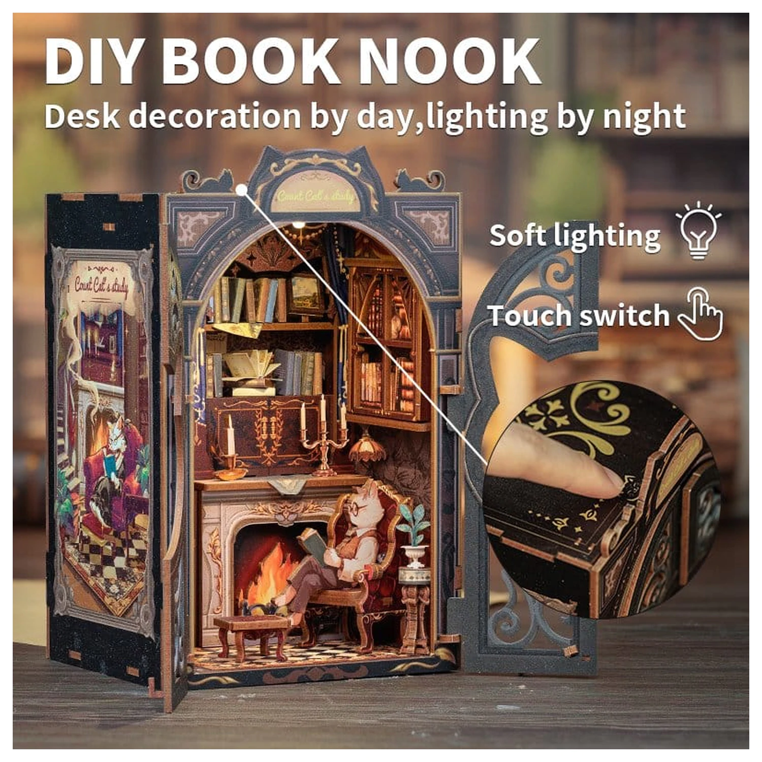 Book Nook Count Cat´s Study 17 x 12 cm fotografija izdelka