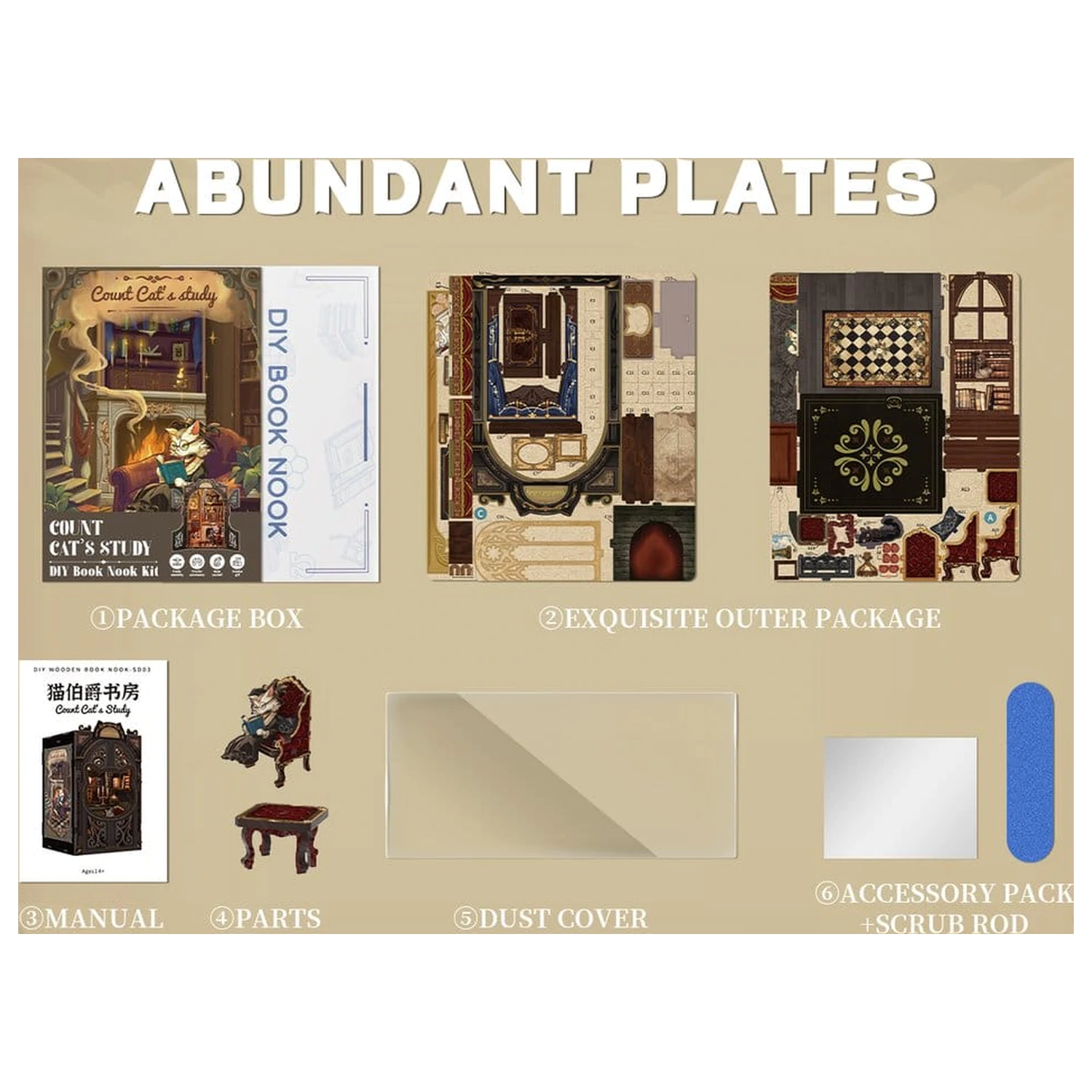 Book Nook Count Cat´s Study 17 x 12 cm fotografija izdelka