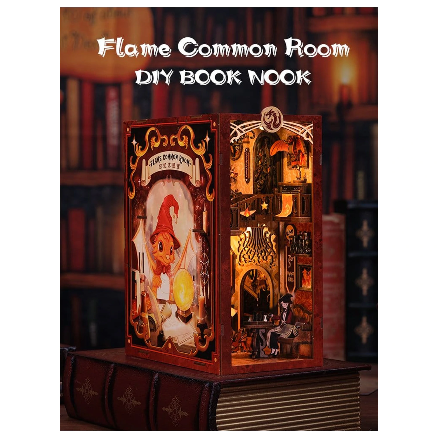 Book Nook Flame Common Room 23 x 11 cm fotografija izdelka