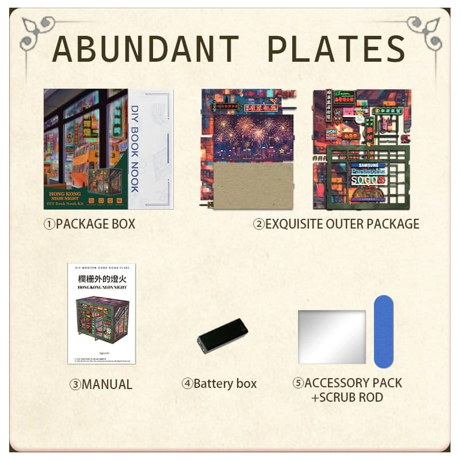 Book Nook Hong Kong Neonska luč 13 x 17 cm fotografija izdelka