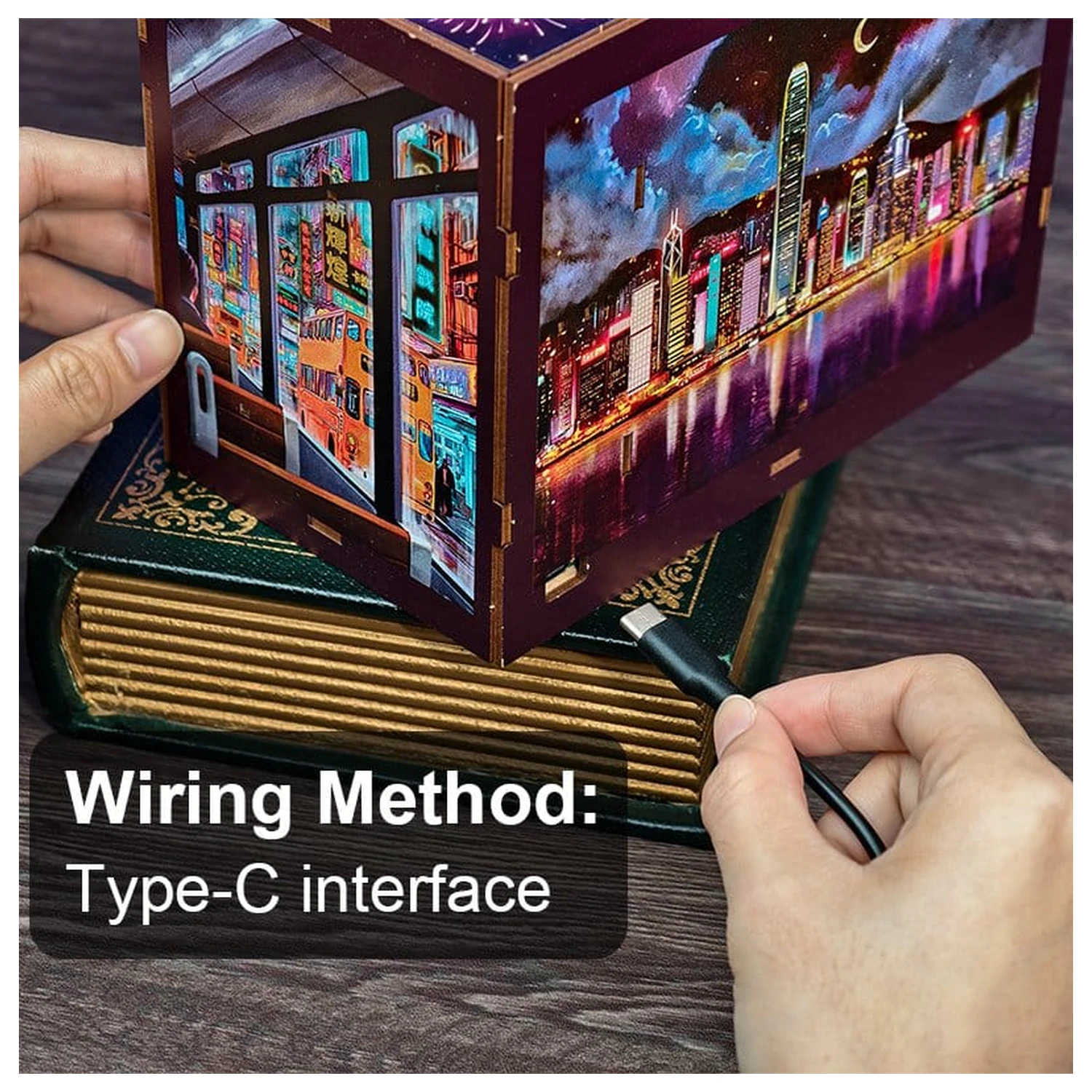 Book Nook Hong Kong Neonska luč 13 x 17 cm fotografija izdelka