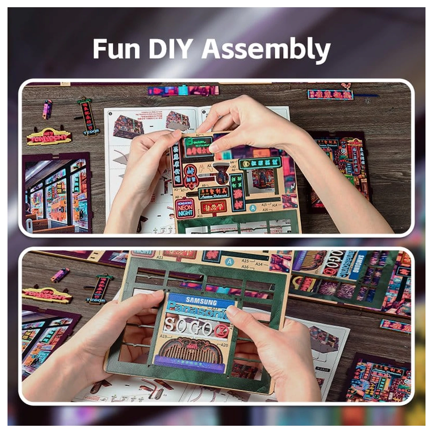 Book Nook Hong Kong Neonska luč 13 x 17 cm fotografija izdelka