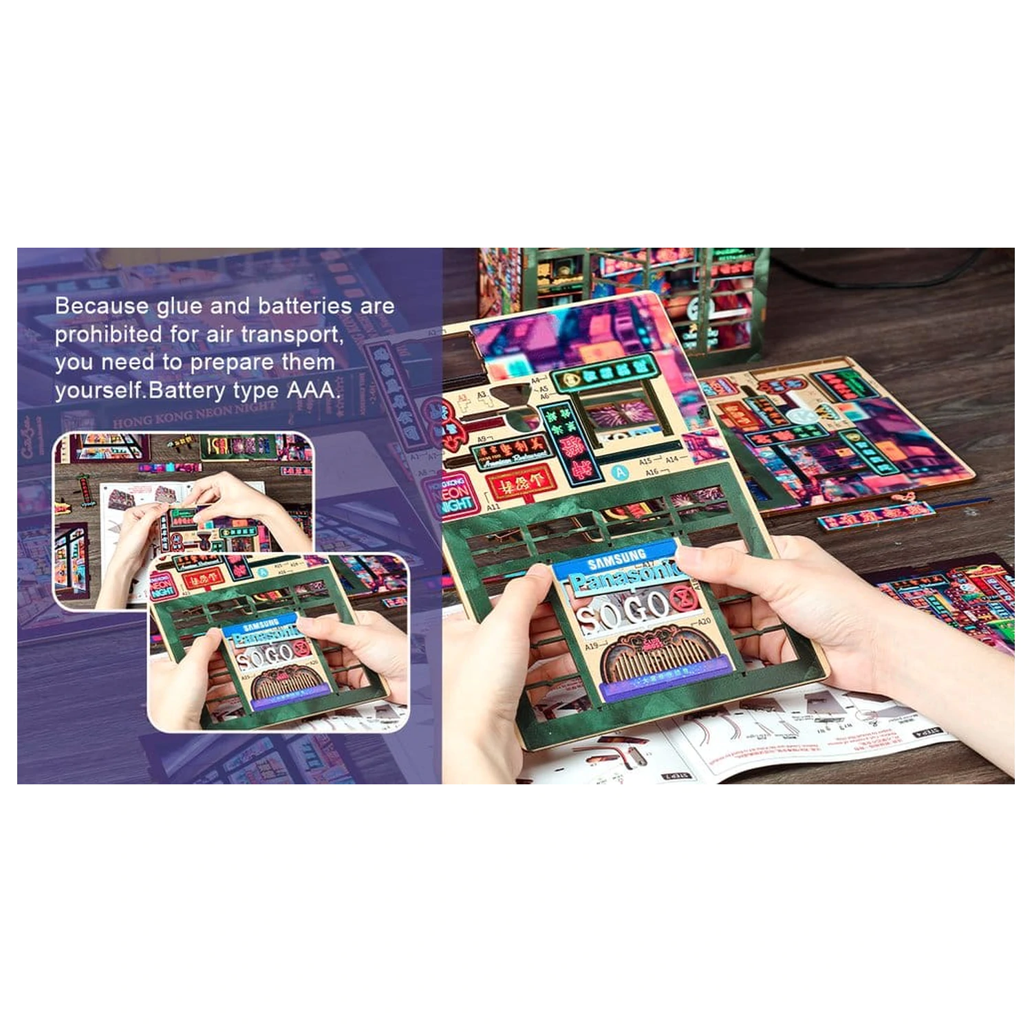 Book Nook Hong Kong Neonska luč 13 x 17 cm fotografija izdelka