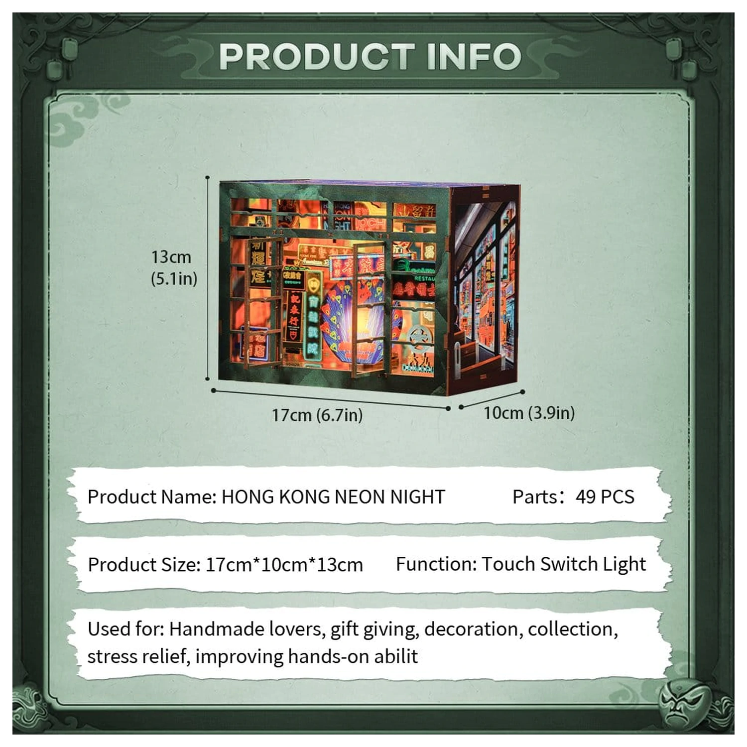 Book Nook Hong Kong Neonska luč 13 x 17 cm fotografija izdelka