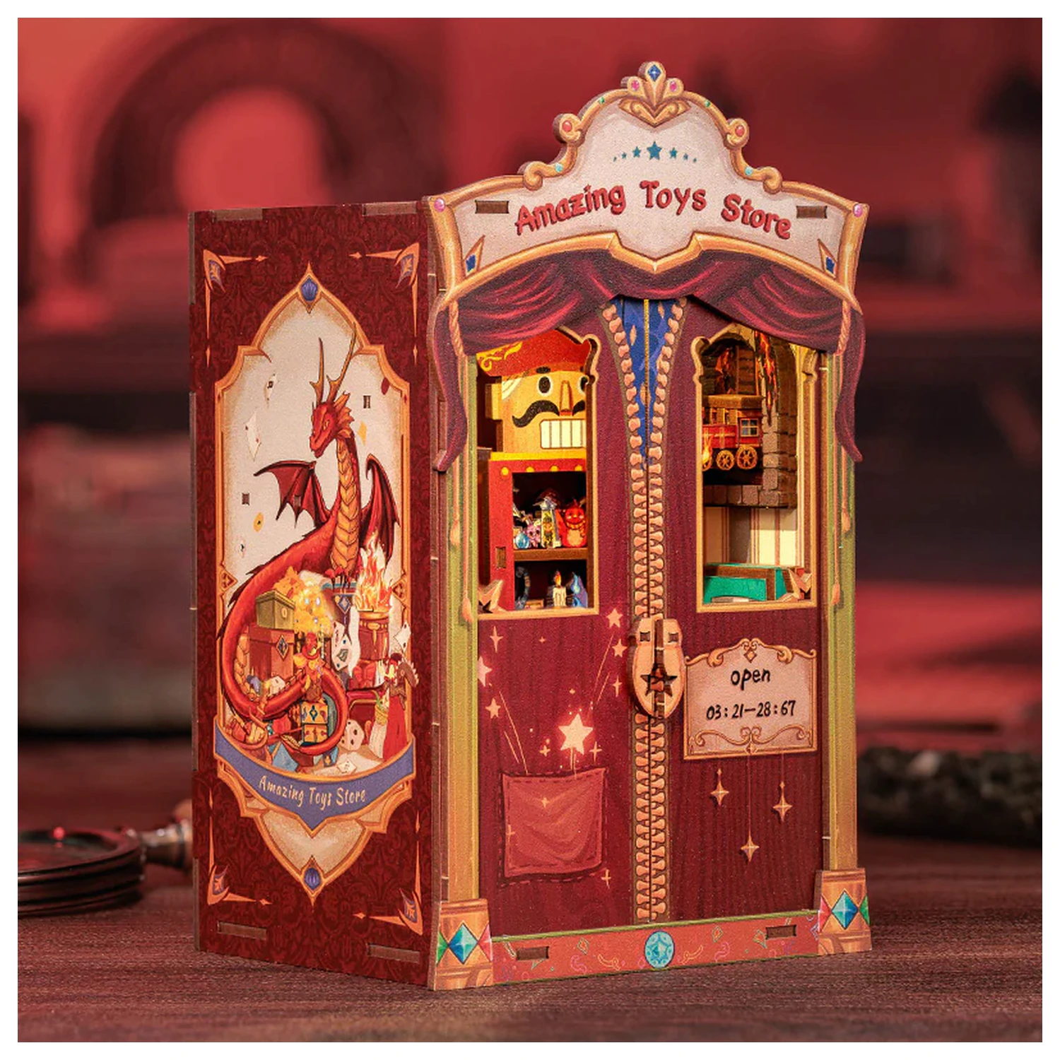 Komplet Book Nook DIY Neverjetna Trgovina Igrač 107 kos + LED Lučka fotografija izdelka