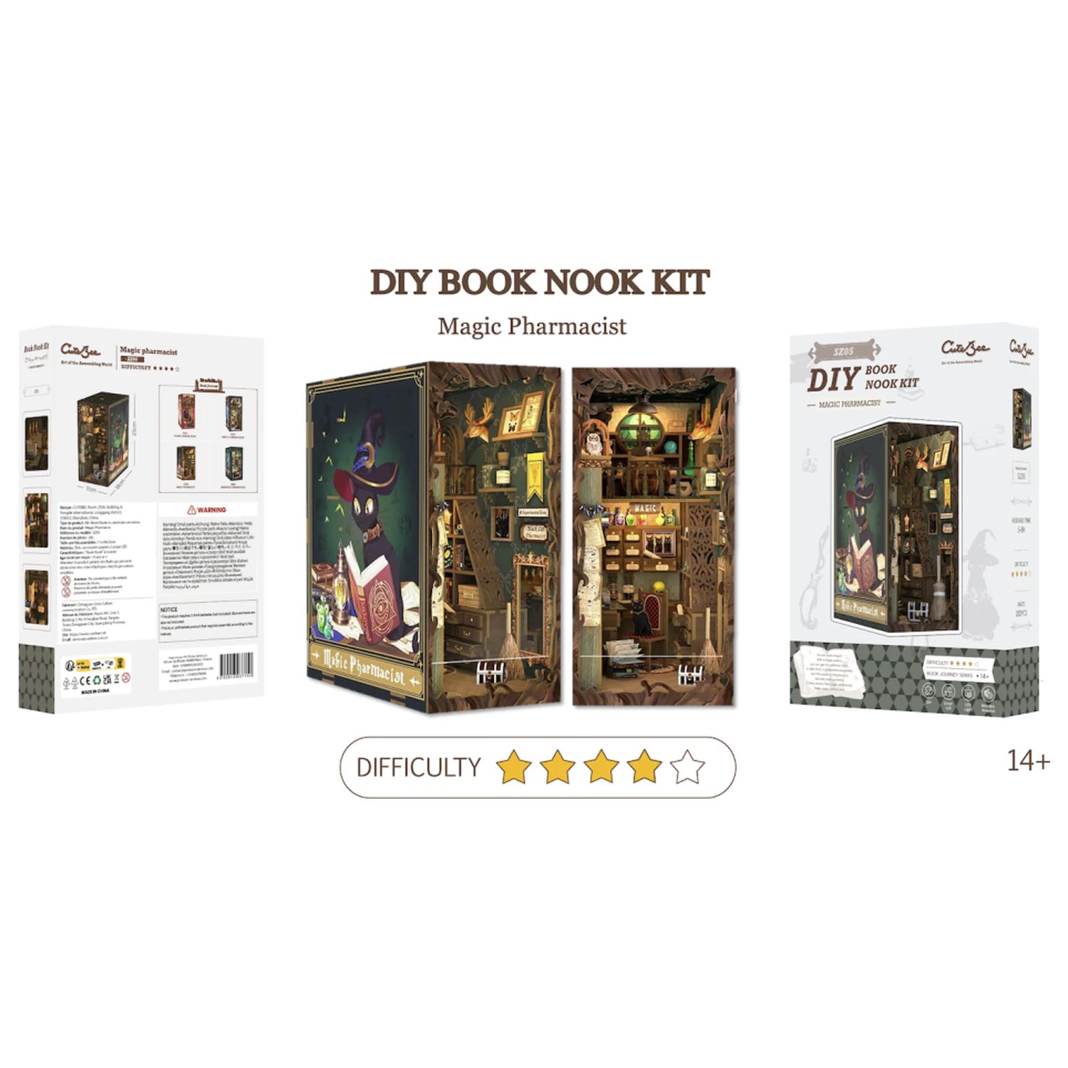 BOOK NOOK KIT DIY Čarobni farmacevt 282 kos + LED lučka komplet za sestavljanje fotografija izdelka