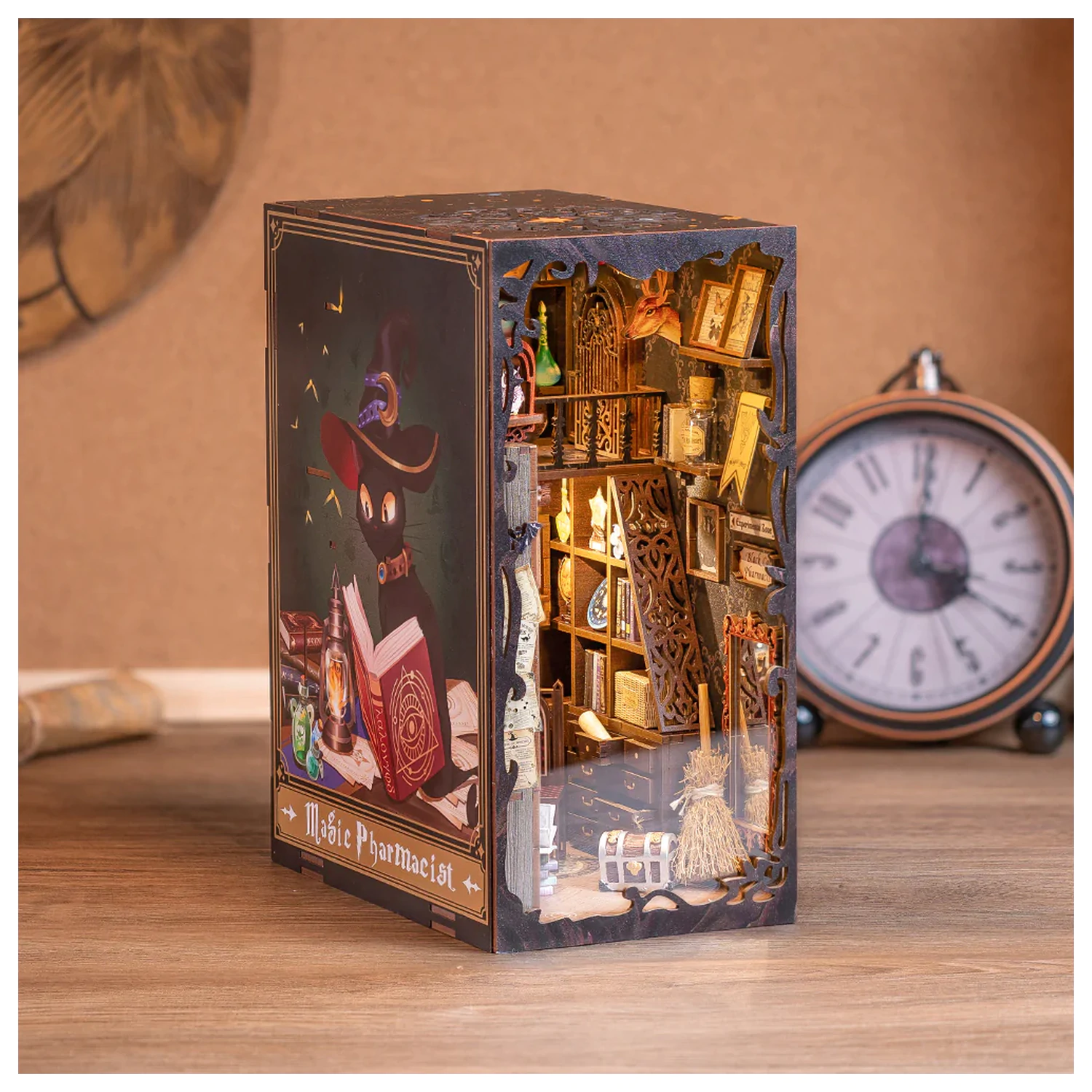 BOOK NOOK KIT DIY Čarobni farmacevt 282 kos + LED lučka komplet za sestavljanje fotografija izdelka