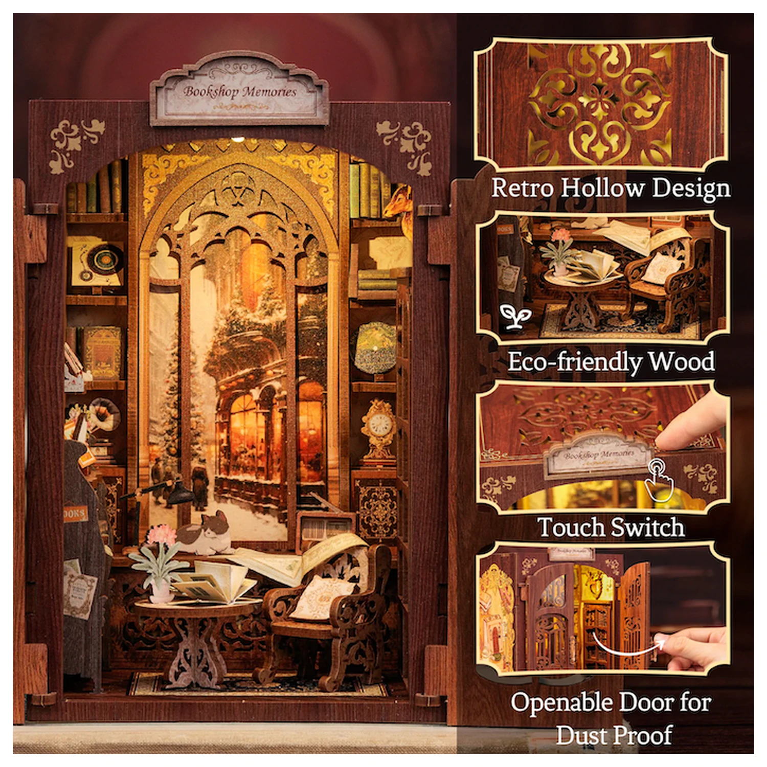 BOOK NOOK KIT DIY Memories Bookshop 127 db + LED Light komplet za sestavljanje fotografija izdelka