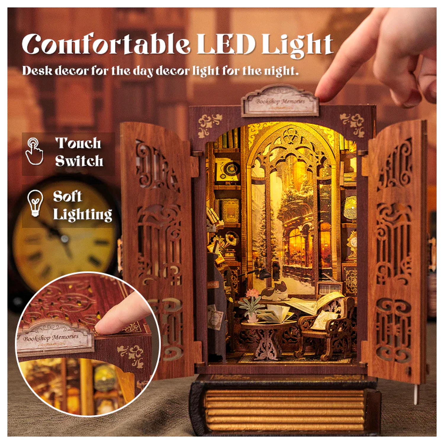 BOOK NOOK KIT DIY Memories Bookshop 127 db + LED Light komplet za sestavljanje fotografija izdelka