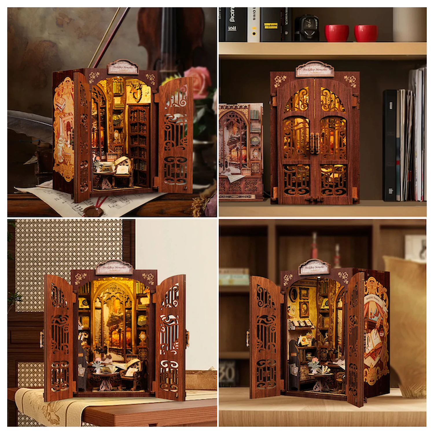 BOOK NOOK KIT DIY Memories Bookshop 127 db + LED Light komplet za sestavljanje fotografija izdelka