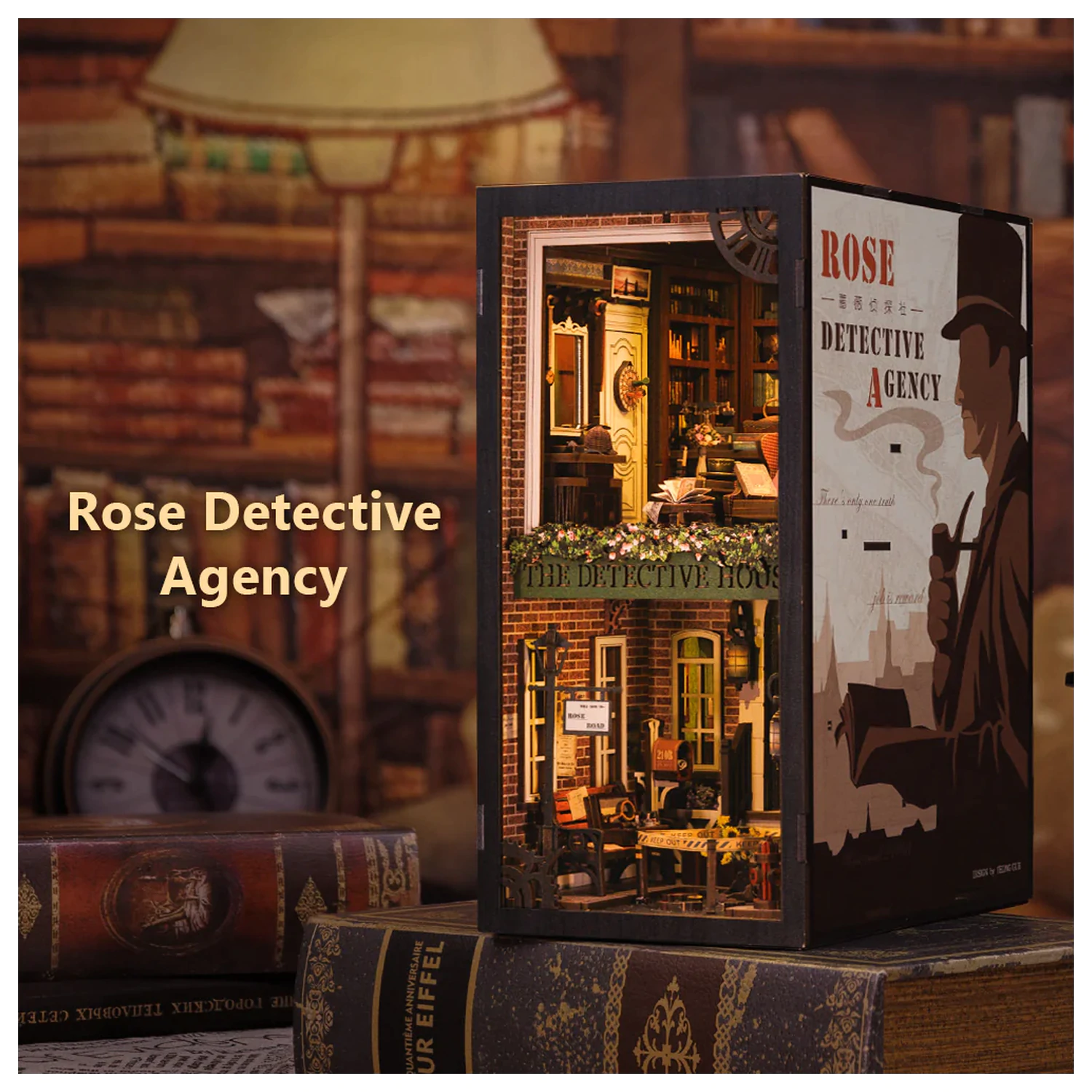 BOOK NOOK KIT DIY Rose Detective Agency 322 kos + LED Light set za sestavljanje fotografija izdelka