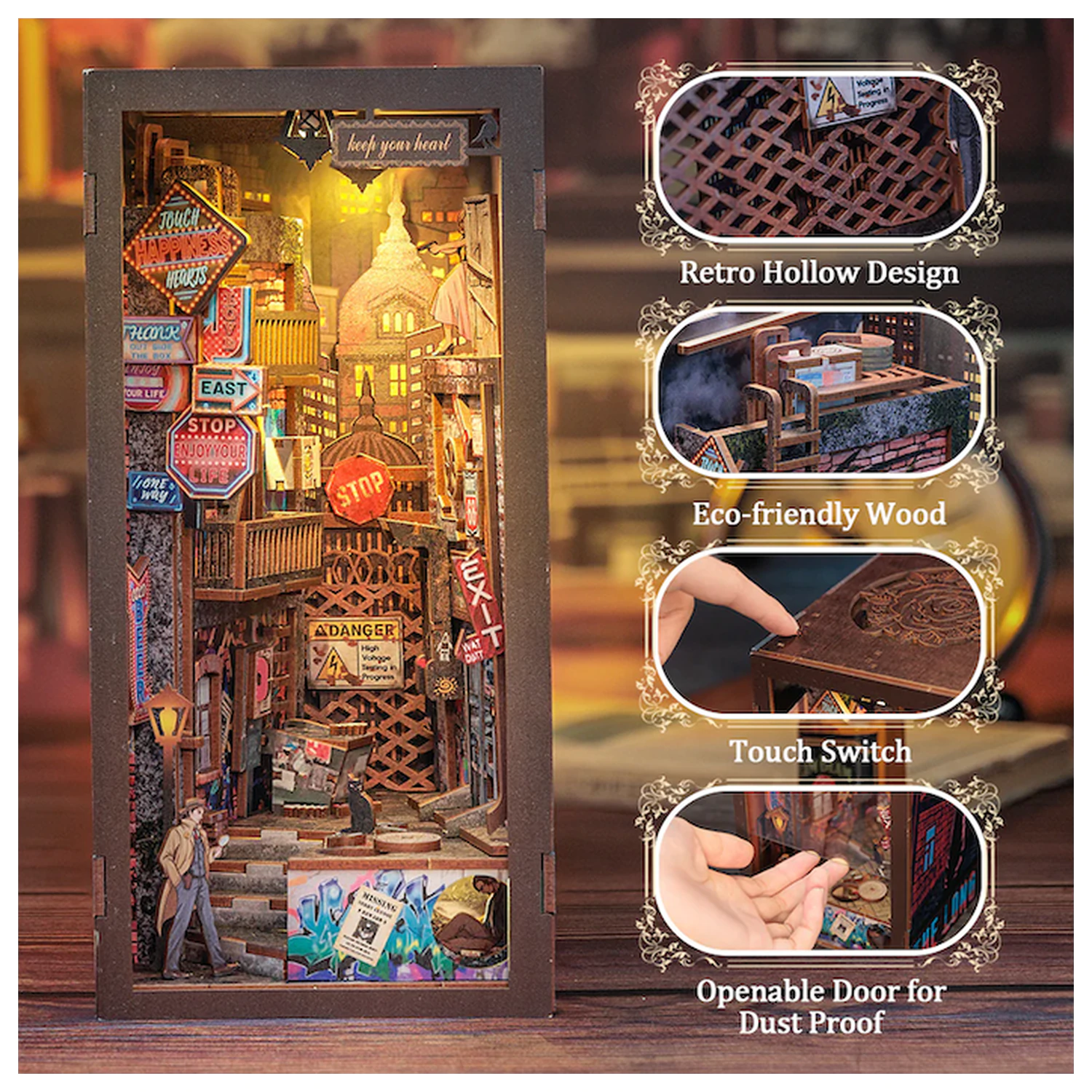 BOOK NOOK KIT DIY The Long Goodbye 238 kosov + LED svetlobni komplet za sestavljanje fotografija izdelka