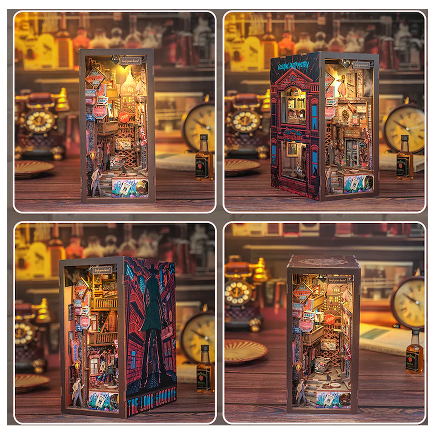 BOOK NOOK KIT DIY The Long Goodbye 238 kosov + LED svetlobni komplet za sestavljanje fotografija izdelka