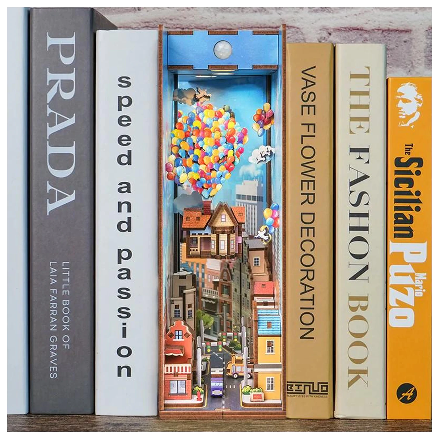 BOOK NOOK KIT DIY - Travel with the Wind 143 kosov + LED Lučka fotografija izdelka