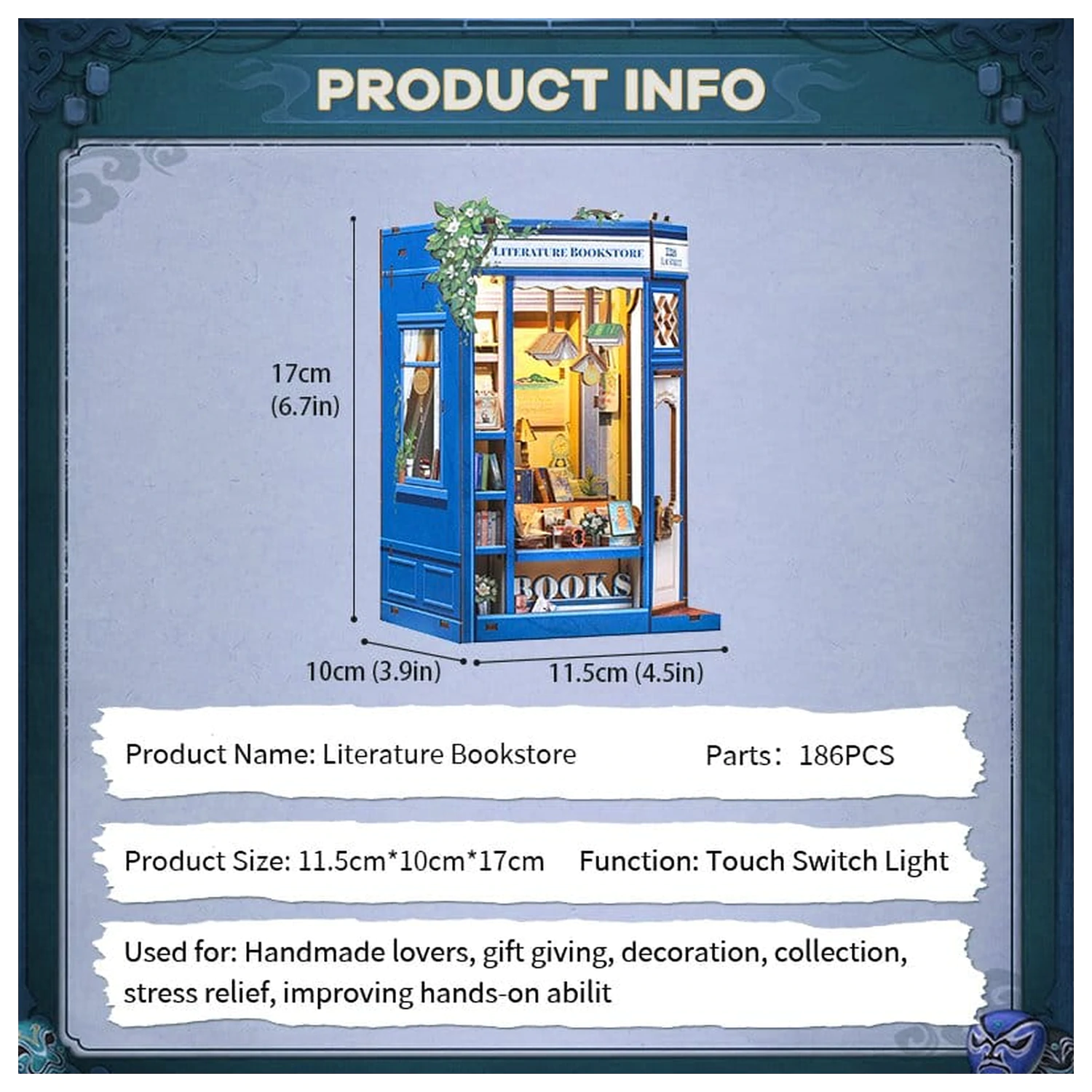 Kotiček za knjige Literatura Knjigarna 17 x 12 cm fotografija izdelka