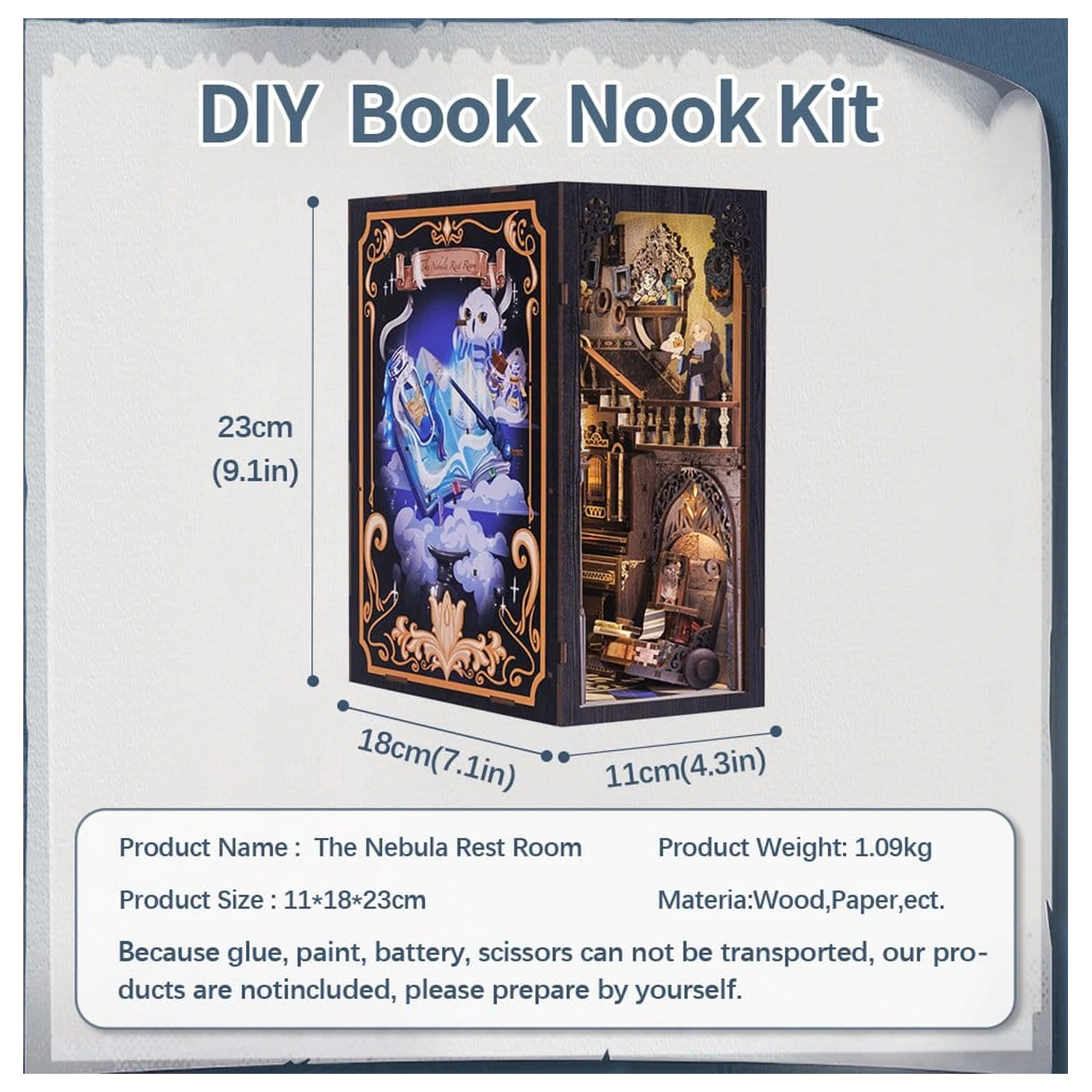 Book Nook Nebula Common Room 23 x 11 centimetrov fotografija izdelka