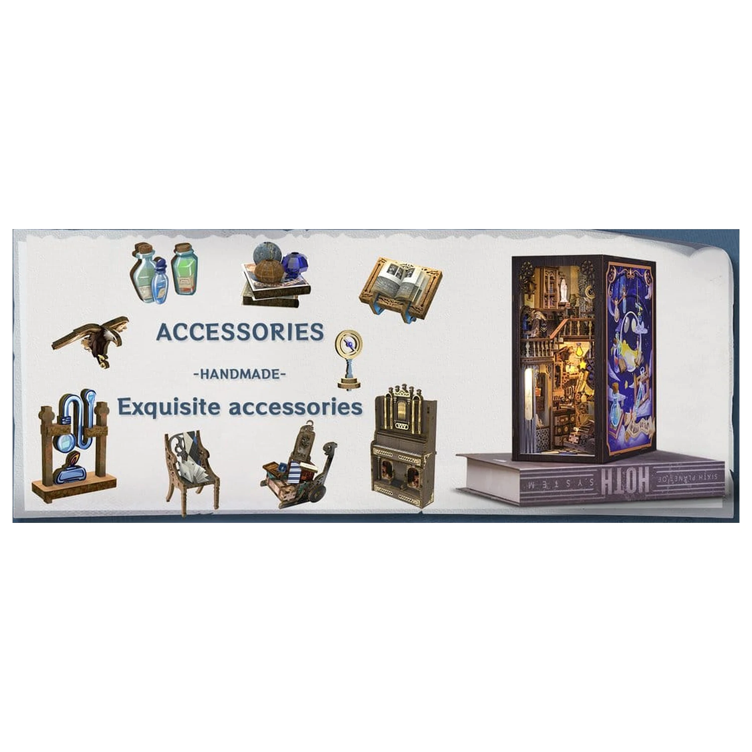 Book Nook Nebula Common Room 23 x 11 centimetrov fotografija izdelka