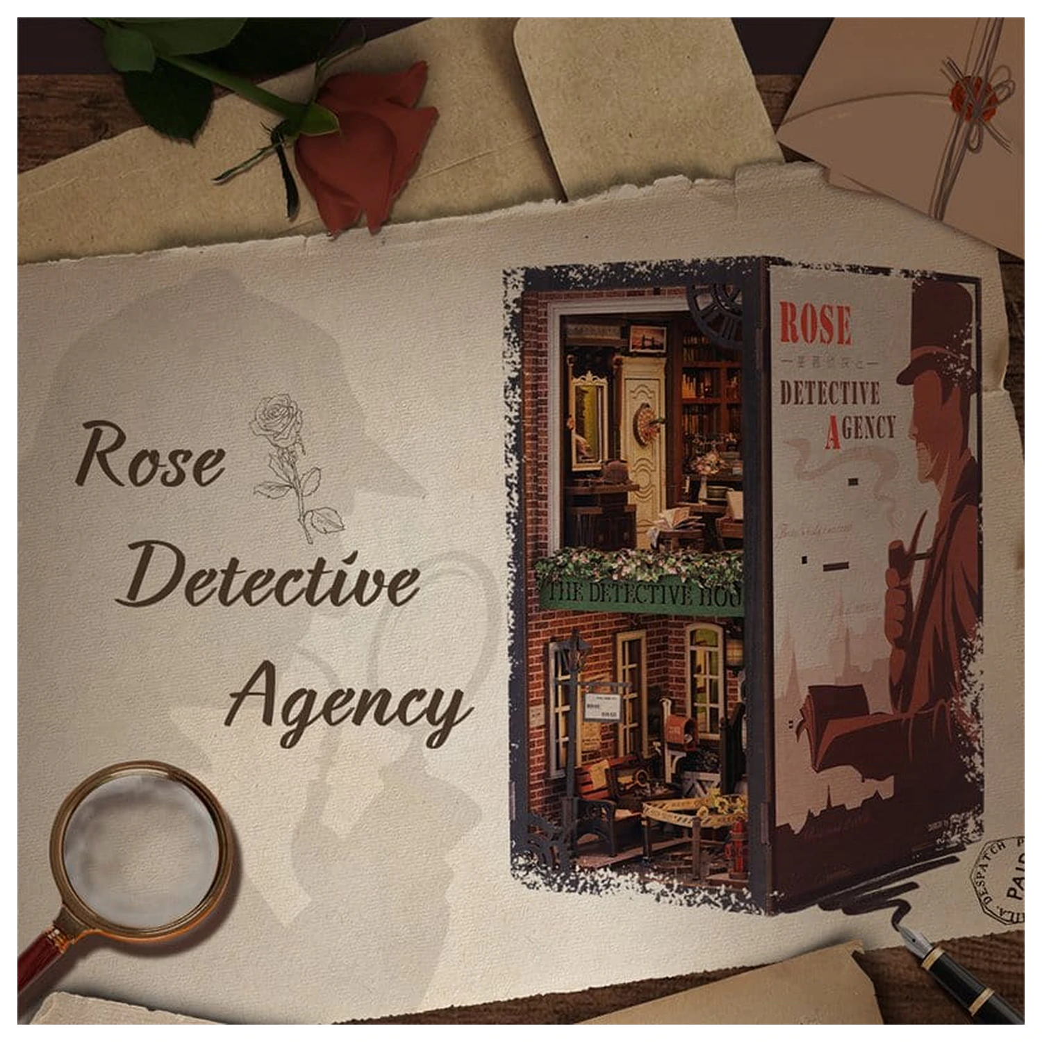 Book Nook Rose Detective Agency 23 x 11 cm fotografija izdelka