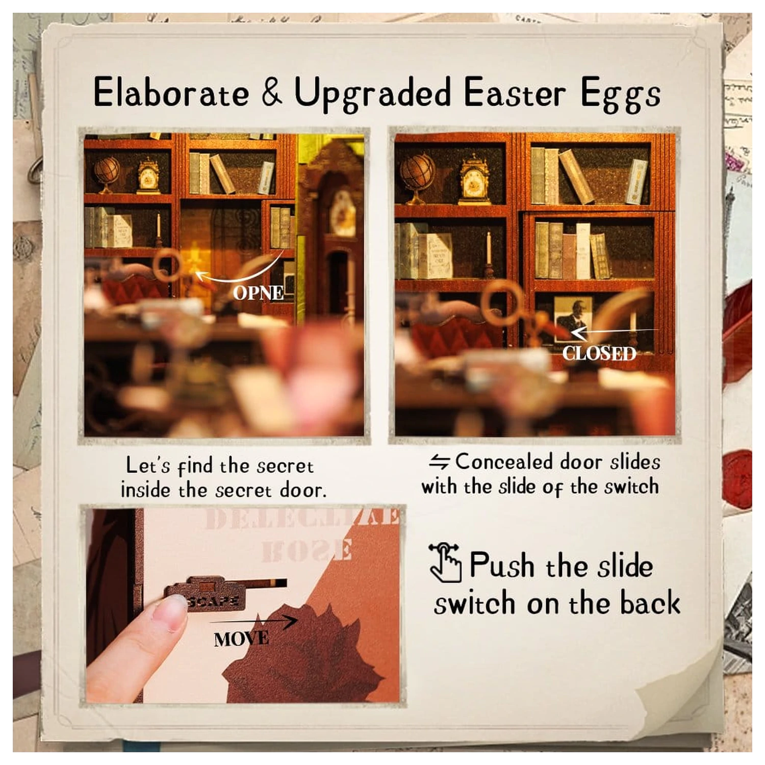 Book Nook Rose Detective Agency 23 x 11 cm fotografija izdelka