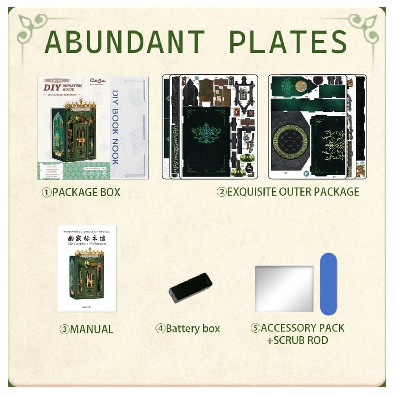 Book Nook The Darkness Herbarij 17 x 12 cm fotografija izdelka