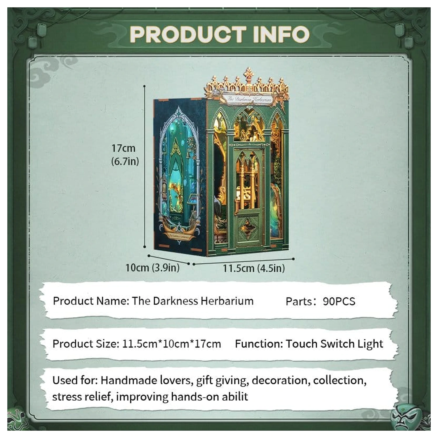 Book Nook The Darkness Herbarij 17 x 12 cm fotografija izdelka