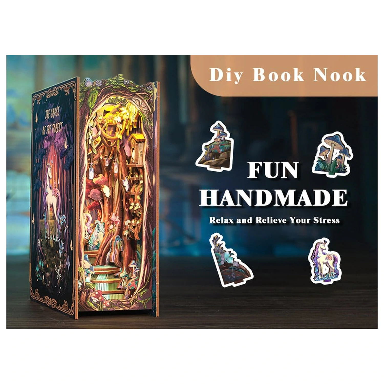 Book Nook Grace of Forest 22 x 8 cm fotografija izdelka