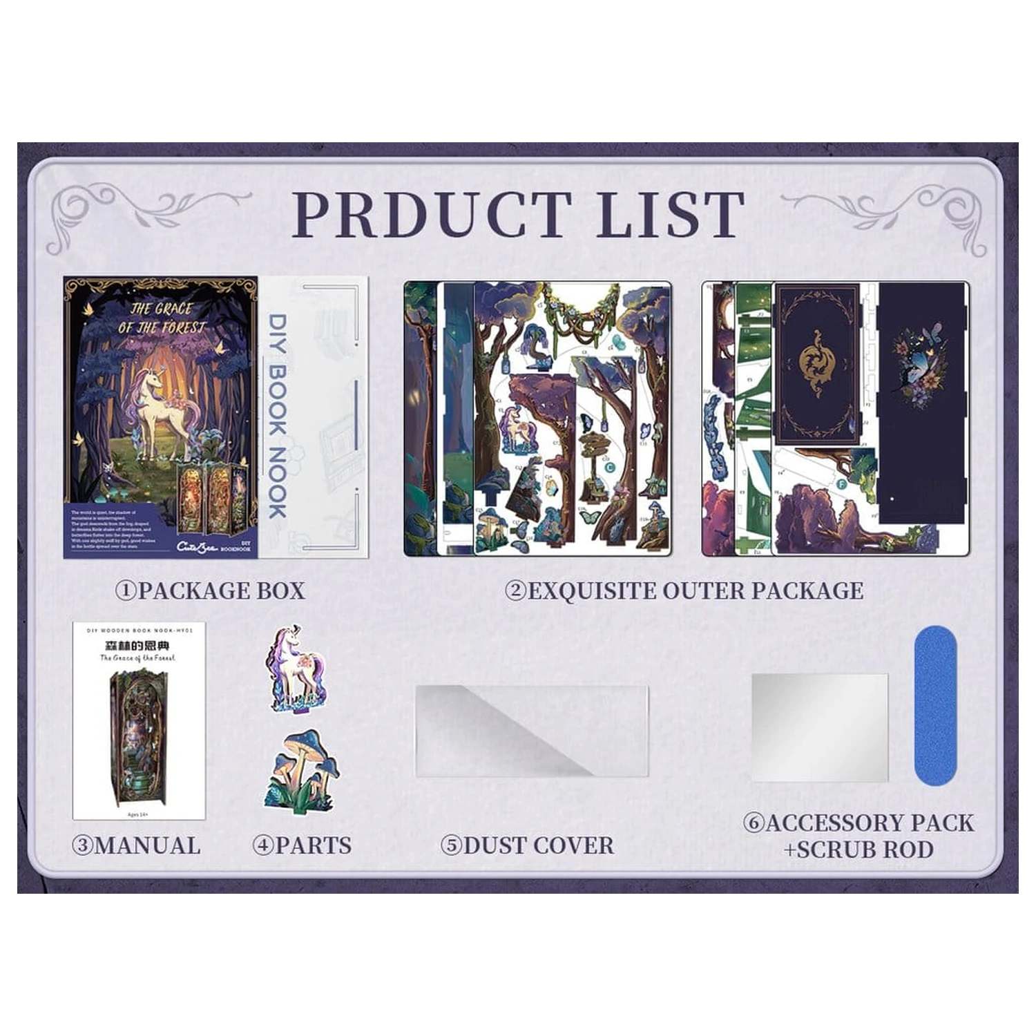 Book Nook Grace of Forest 22 x 8 cm fotografija izdelka