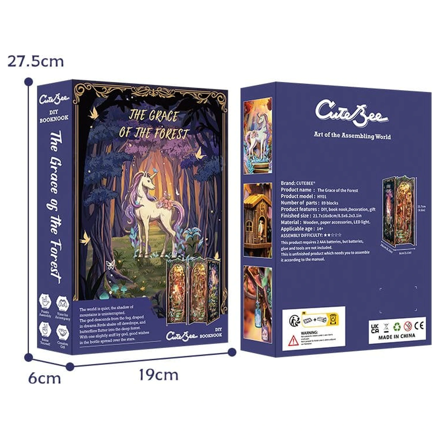 Book Nook Grace of Forest 22 x 8 cm fotografija izdelka