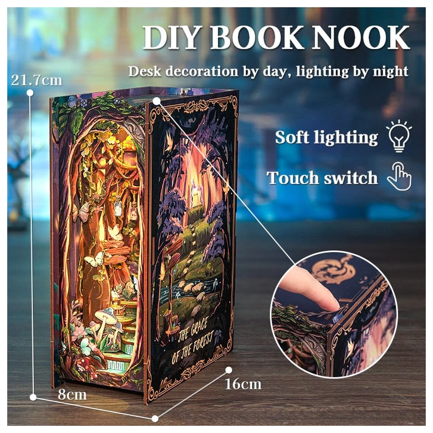 Book Nook Grace of Forest 22 x 8 cm fotografija izdelka