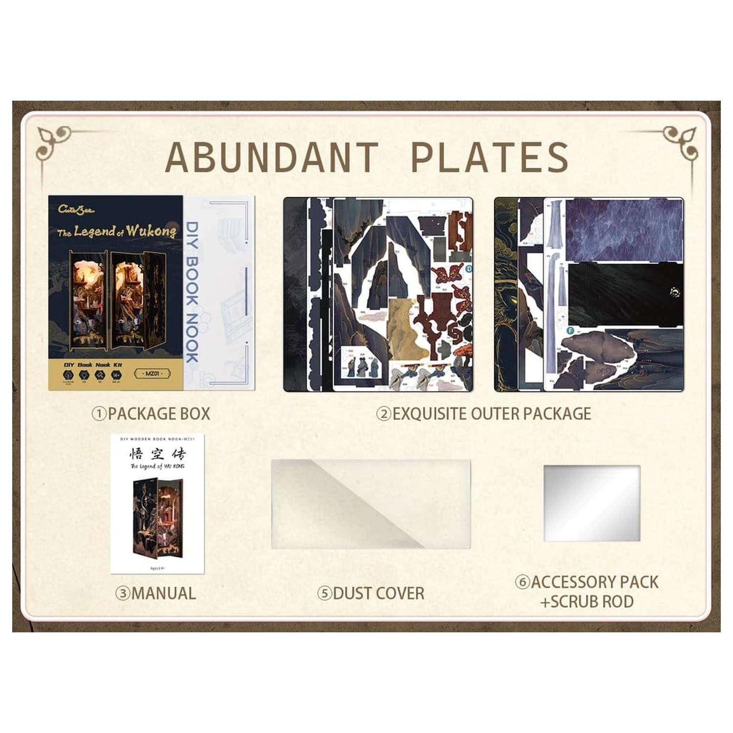 Book Nook The Legend of Wukong 22 x 8 cm fotografija izdelka