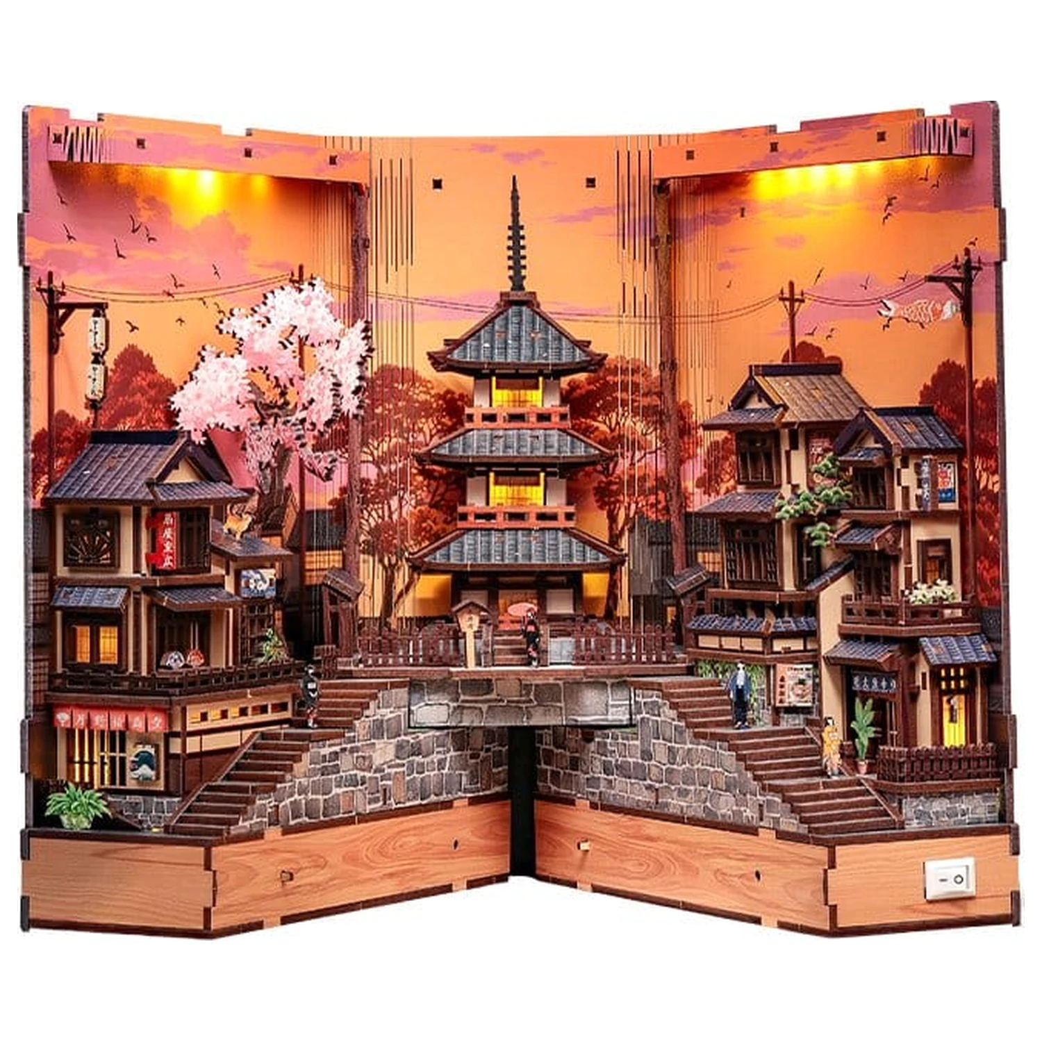 Book Nook Twilight Sakura Path 23 x 12 cm fotografija izdelka