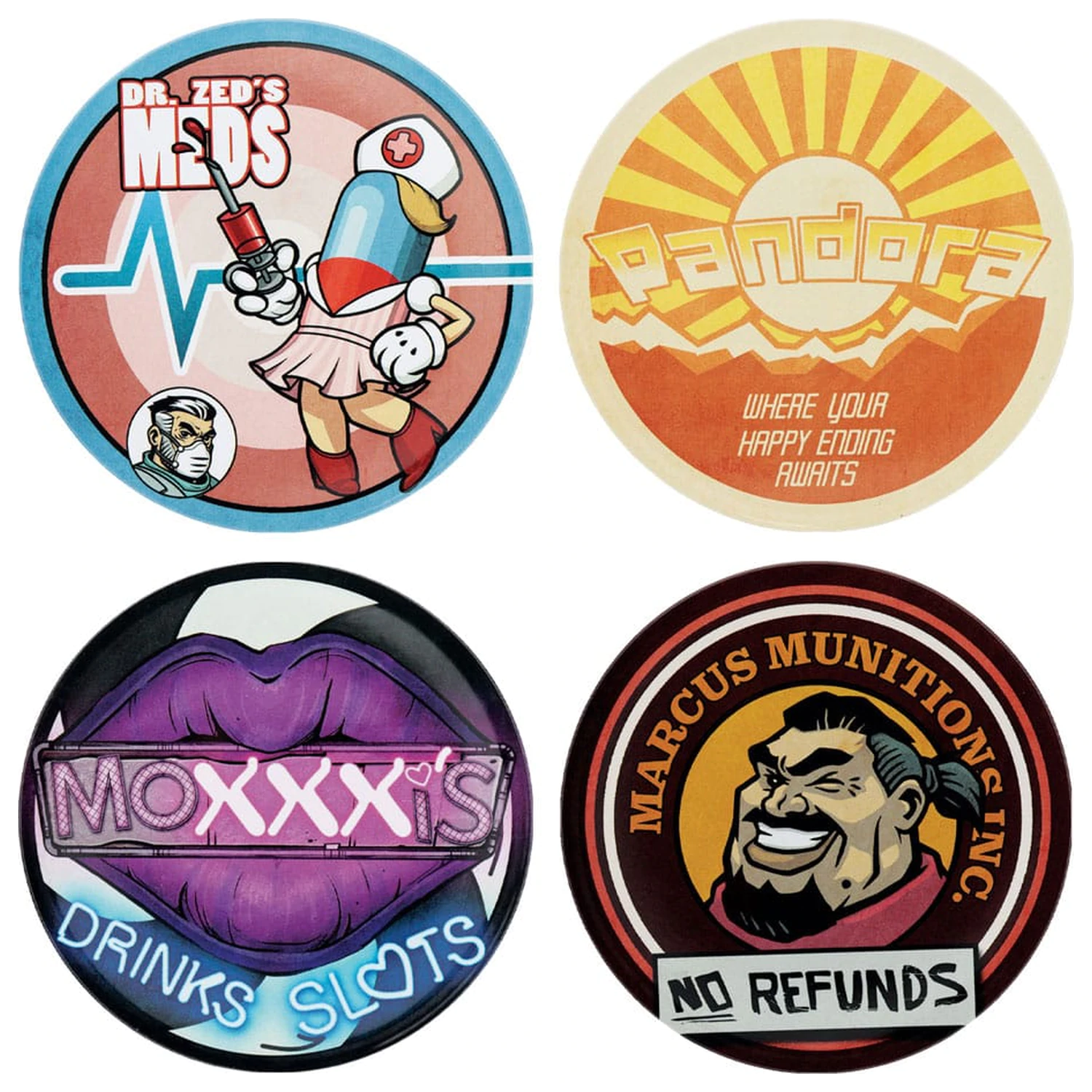 Borderlands podstavki za kozarce 4-paket fotografija izdelka