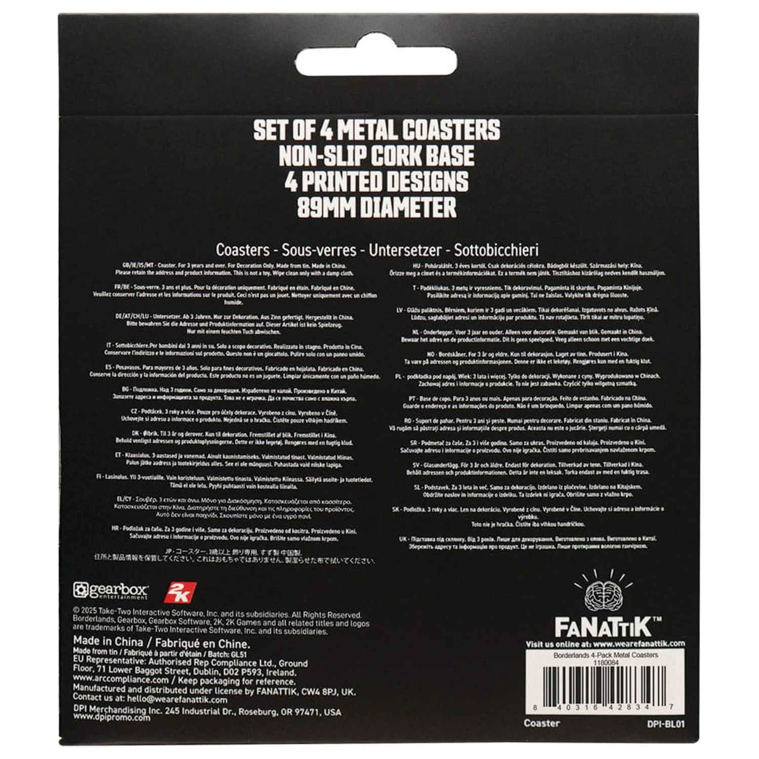 Borderlands podstavki za kozarce 4-paket fotografija izdelka