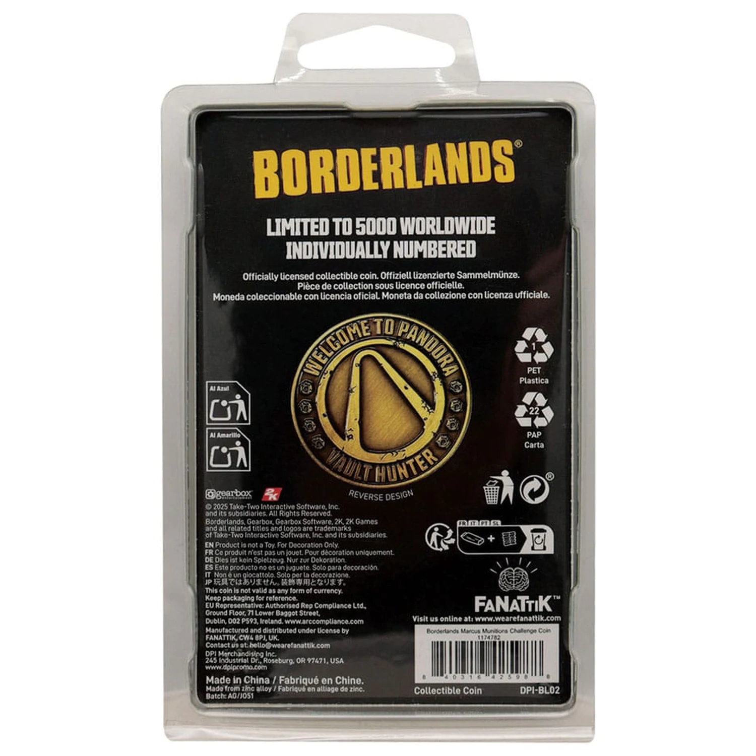 Borderlands Zbirateljski kovanec Marcus Munitions Omejena izdaja fotografija izdelka
