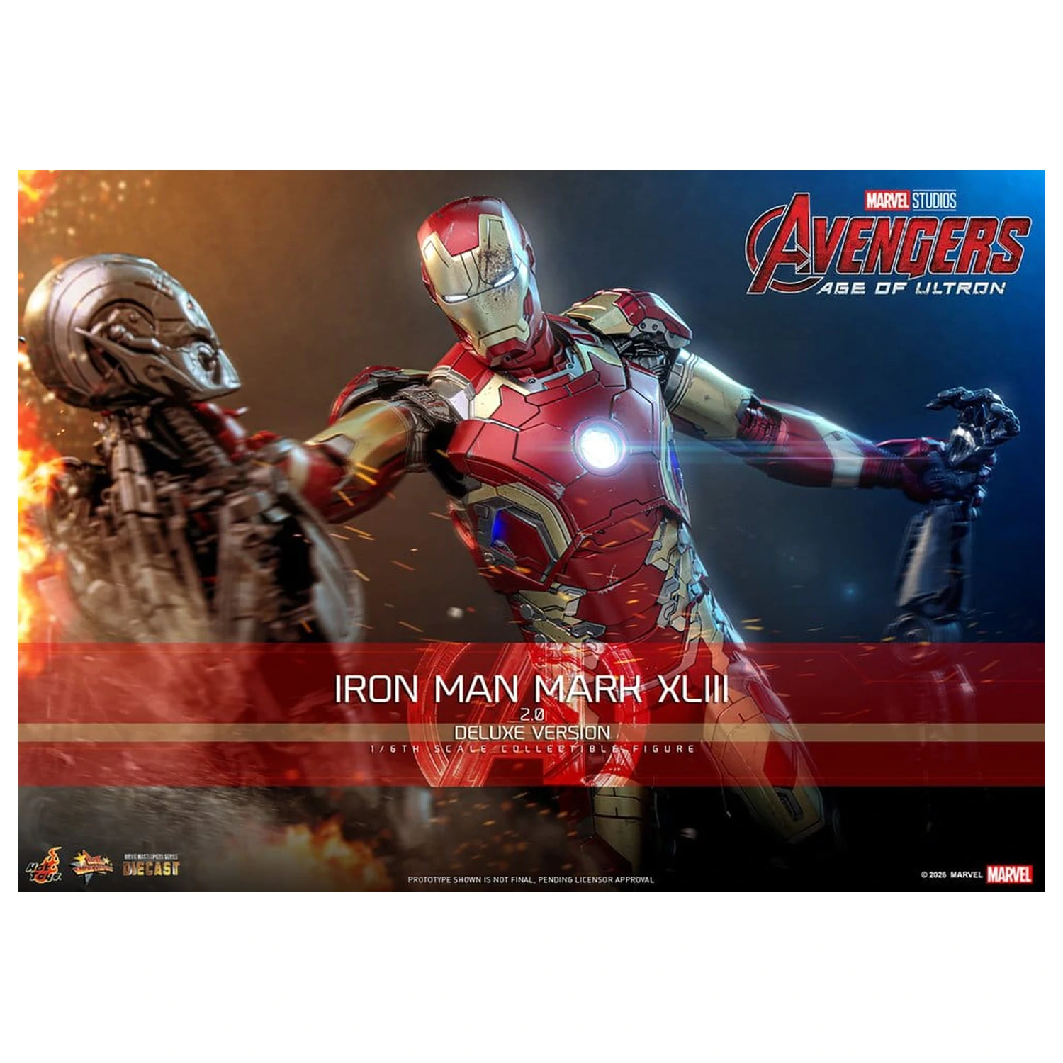 Avengers: Age of Ultron Movie Masterpiece Diecast akcijska figura 1/6 Iron Man Mark XLIII (2.0) (Deluxe različica) 32 cm fotografija izdelka