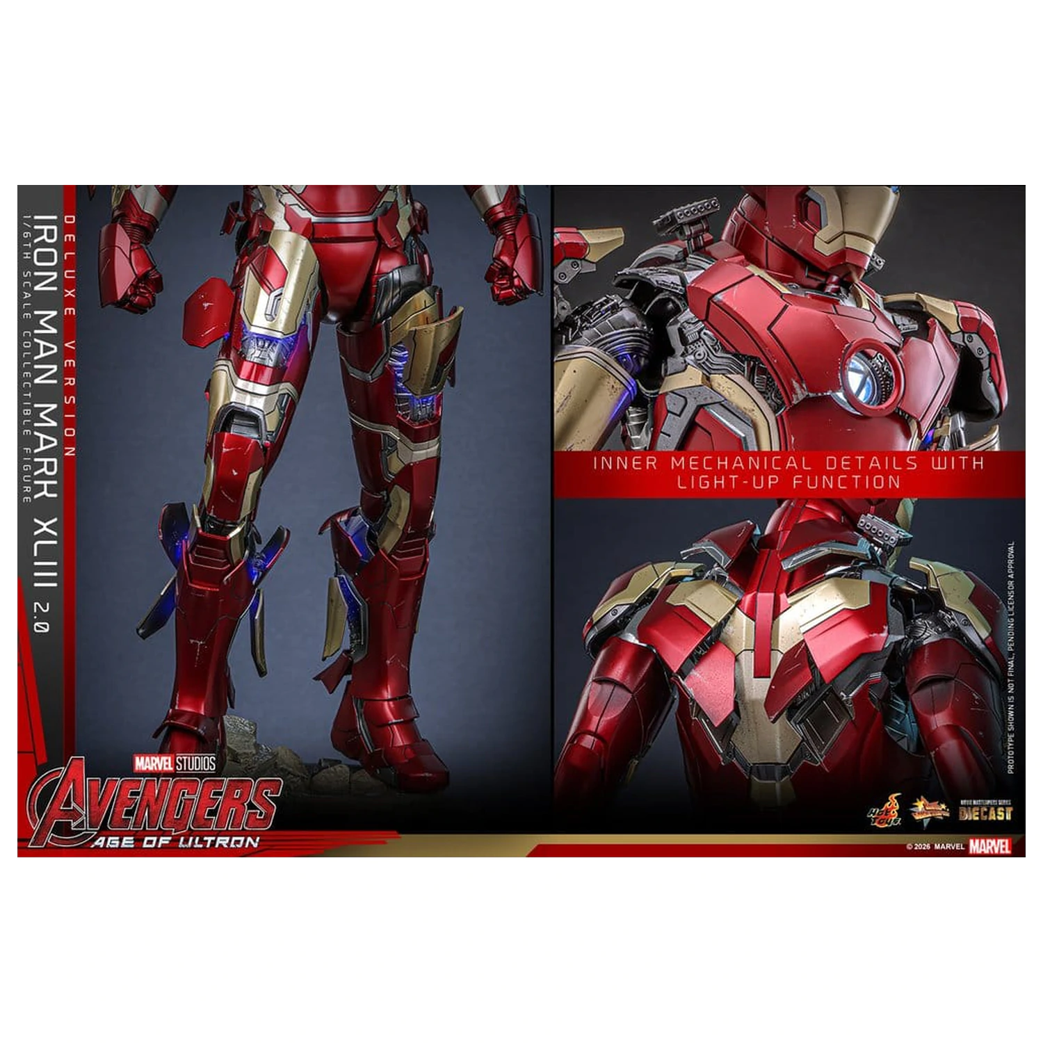 Avengers: Age of Ultron Movie Masterpiece Diecast akcijska figura 1/6 Iron Man Mark XLIII (2.0) (Deluxe različica) 32 cm fotografija izdelka