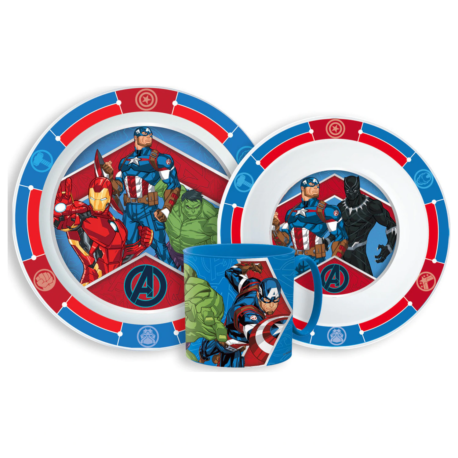 Avengers Army jedilni set, mikro plastični set s skodelico 265 ml fotografija izdelka