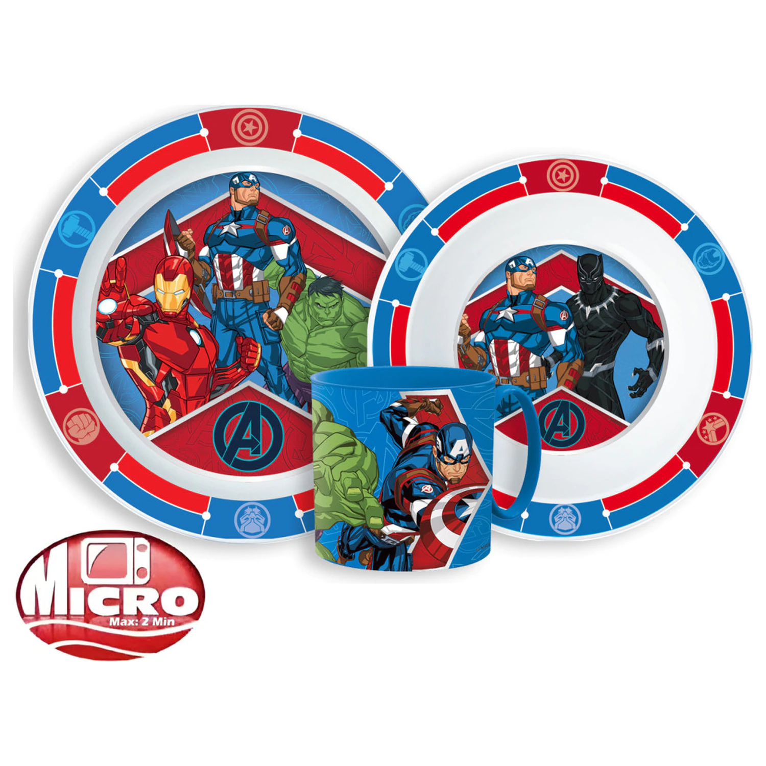 Avengers Army set posode za večerjo, mikro plastični set z lončkom fotografija izdelka
