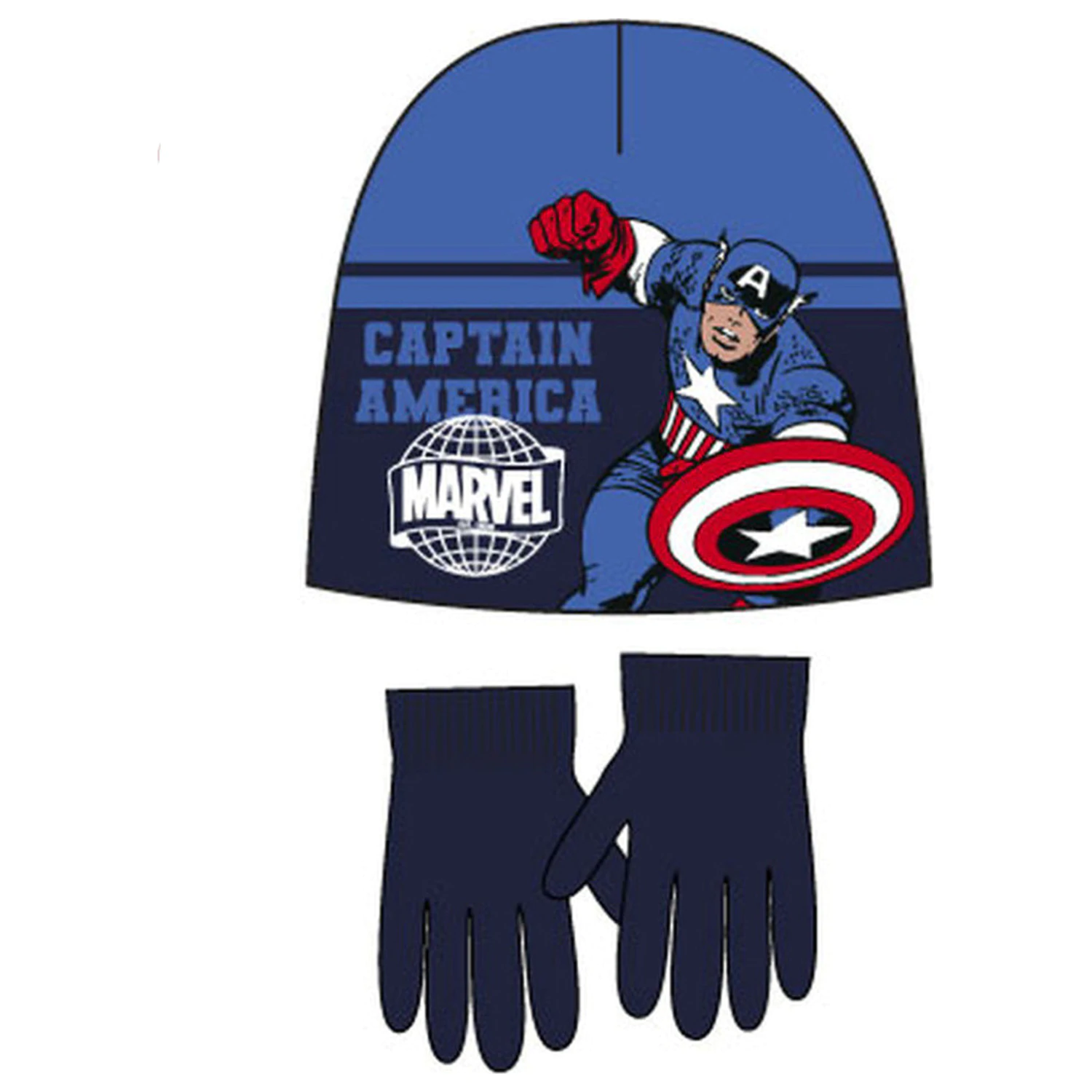 Avengers Captain America modra otroška kapa + komplet rokavic 52 cm fotografija izdelka
